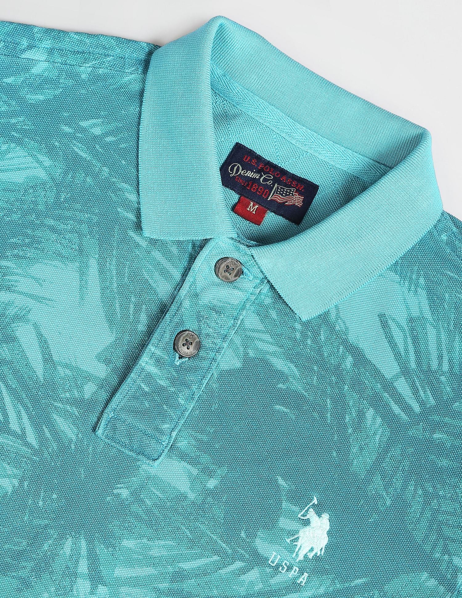Abstract Print Cotton Polo Shirt - Image 2