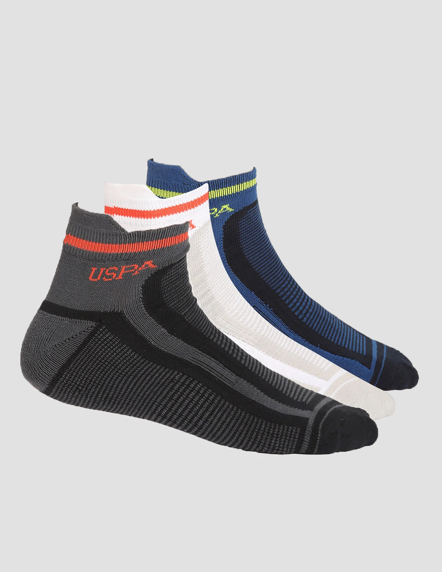 Ankle Length Striped ES006 Socks - Pack Of 3