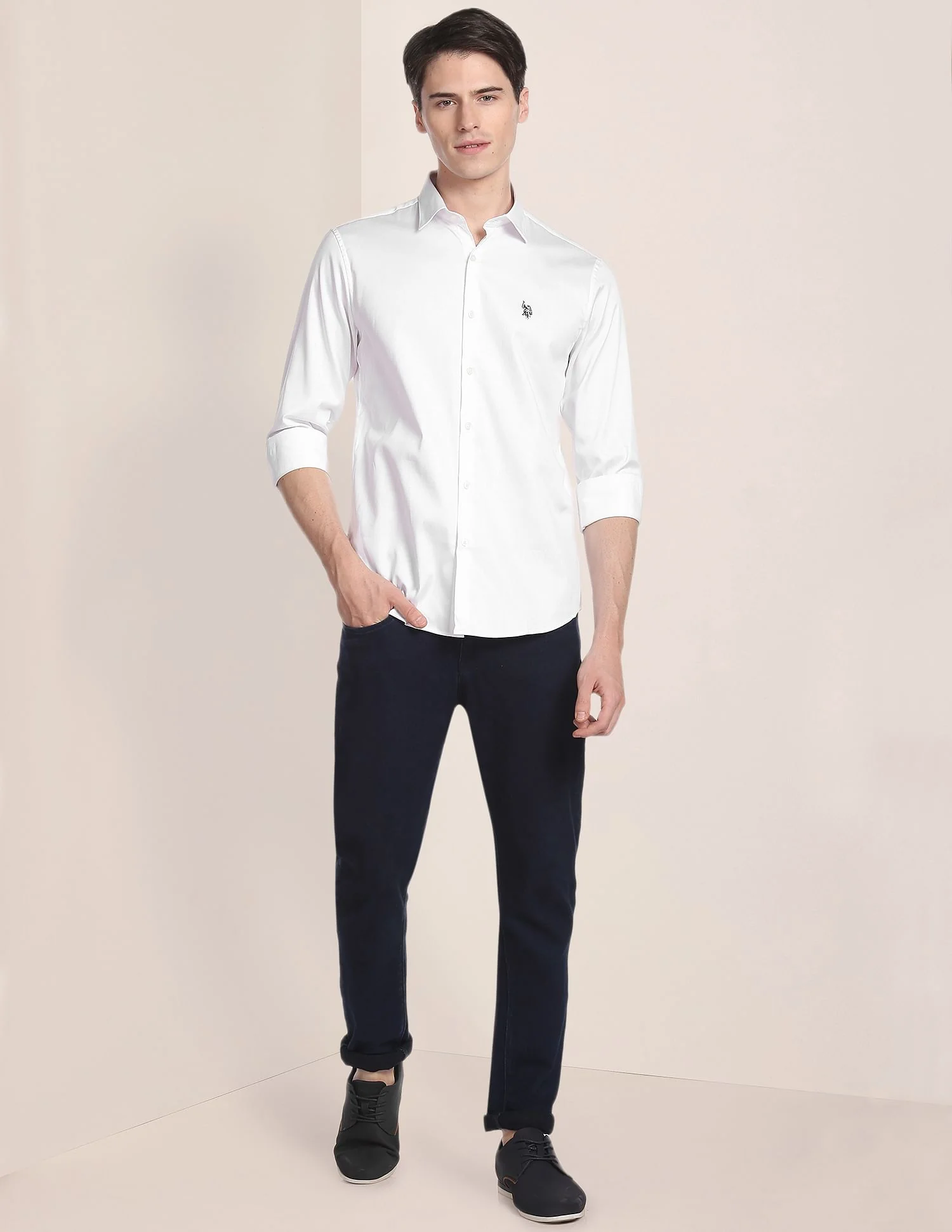 Barrel Cuff Solid Casual Shirt - Image 3