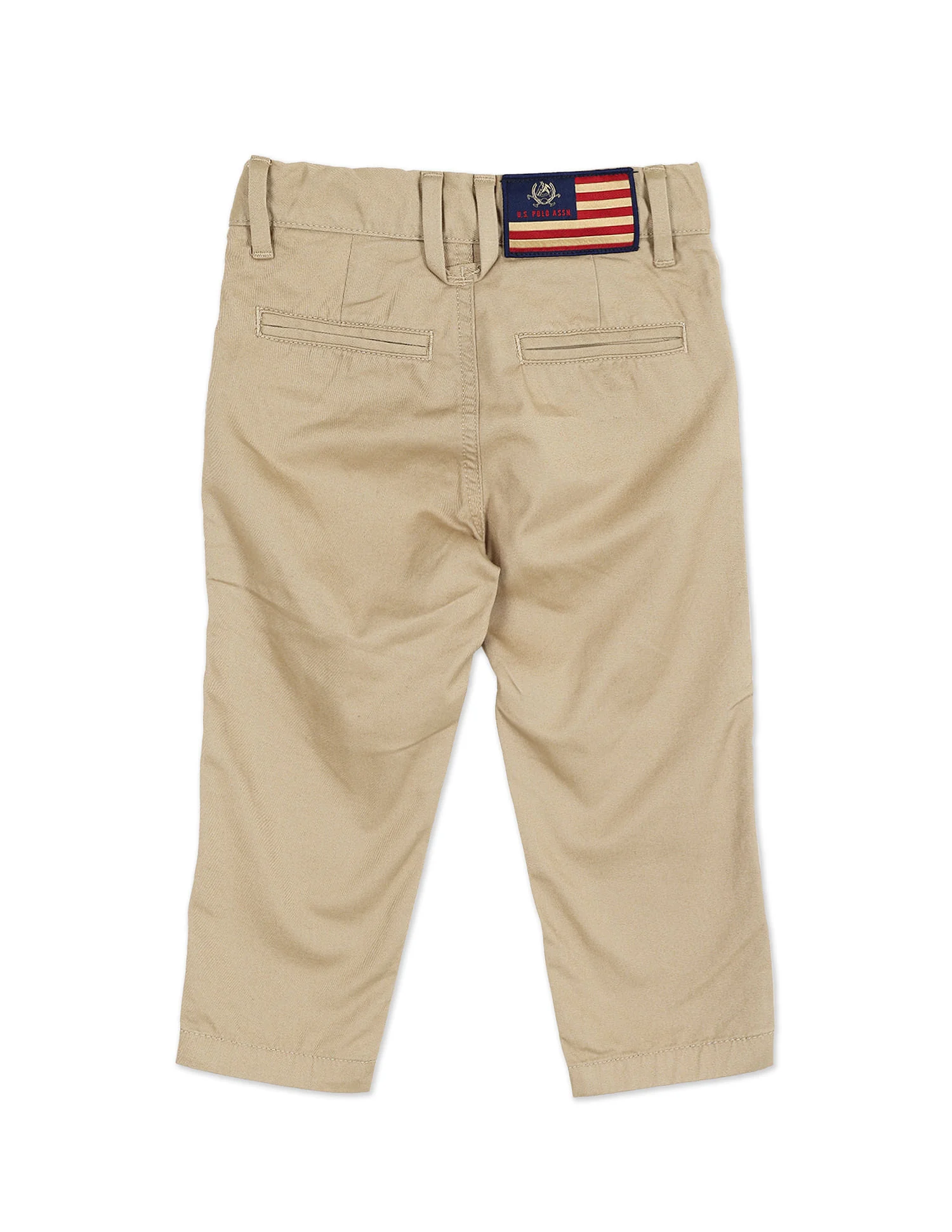 Beige Mid Rise Flat Front Trousers - Image 2