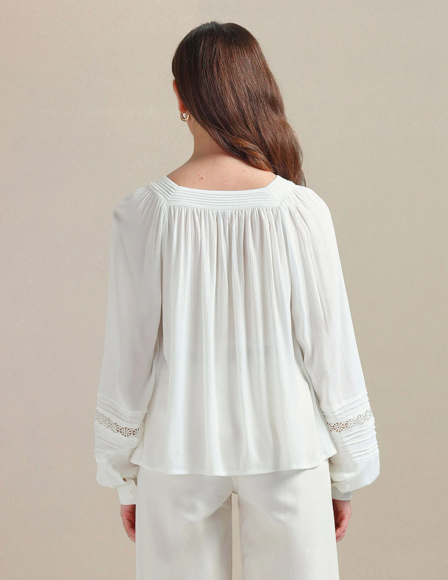 Bishop Sleeve Crinkle Viscose Top - Image 5