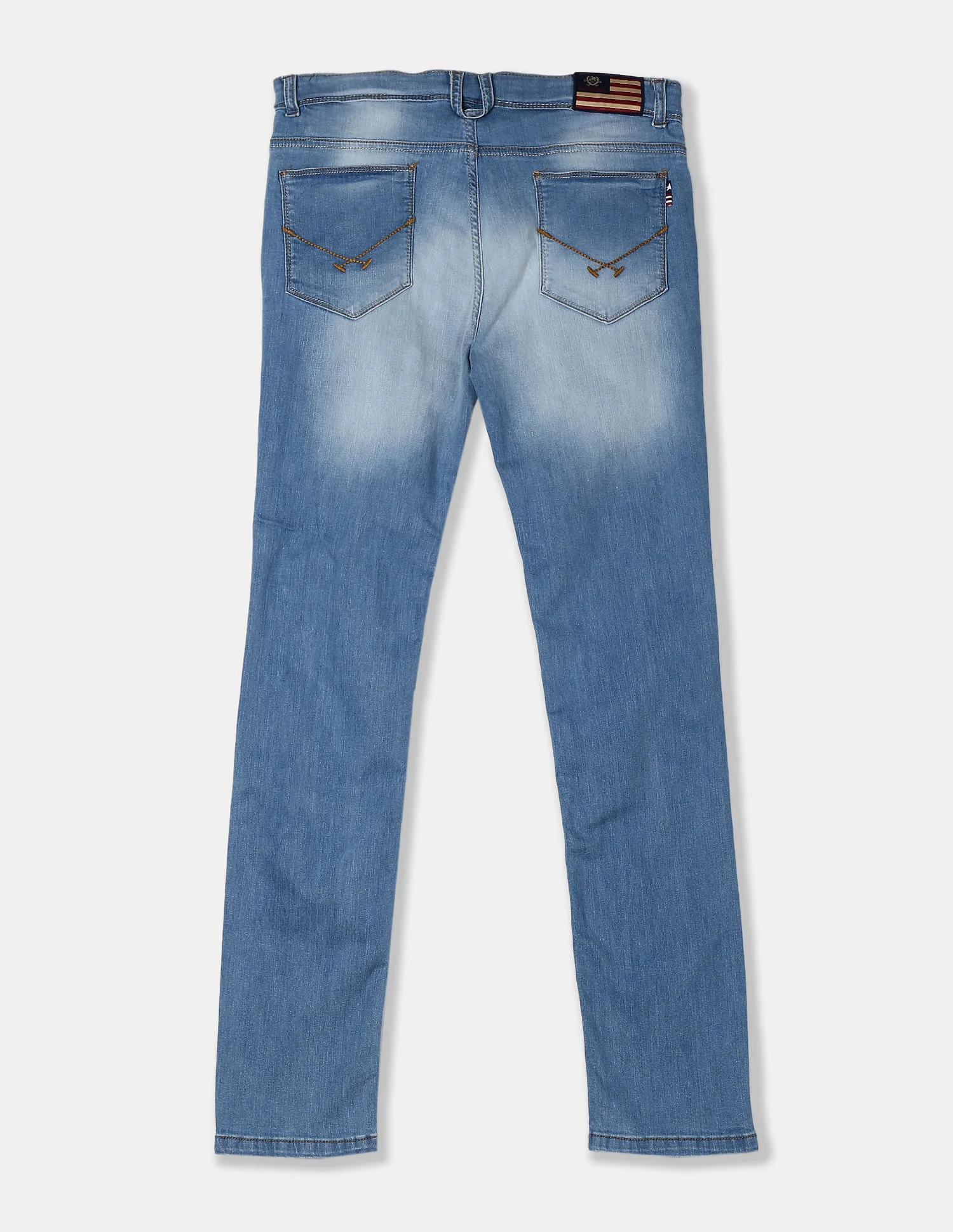 Blue Boys Stone Wash Cotton Stretch Jeans - Image 2
