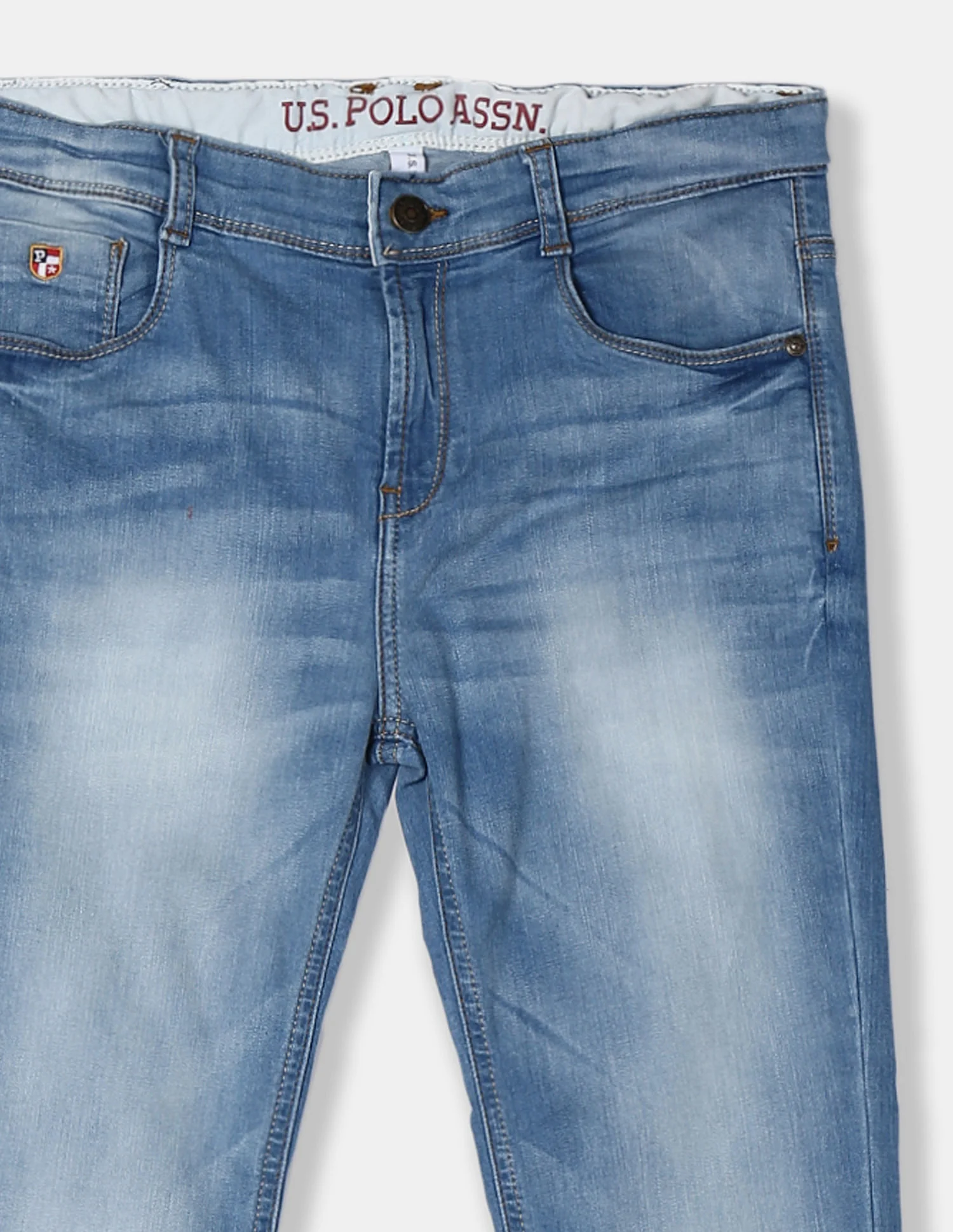 Blue Boys Stone Wash Cotton Stretch Jeans - Image 3