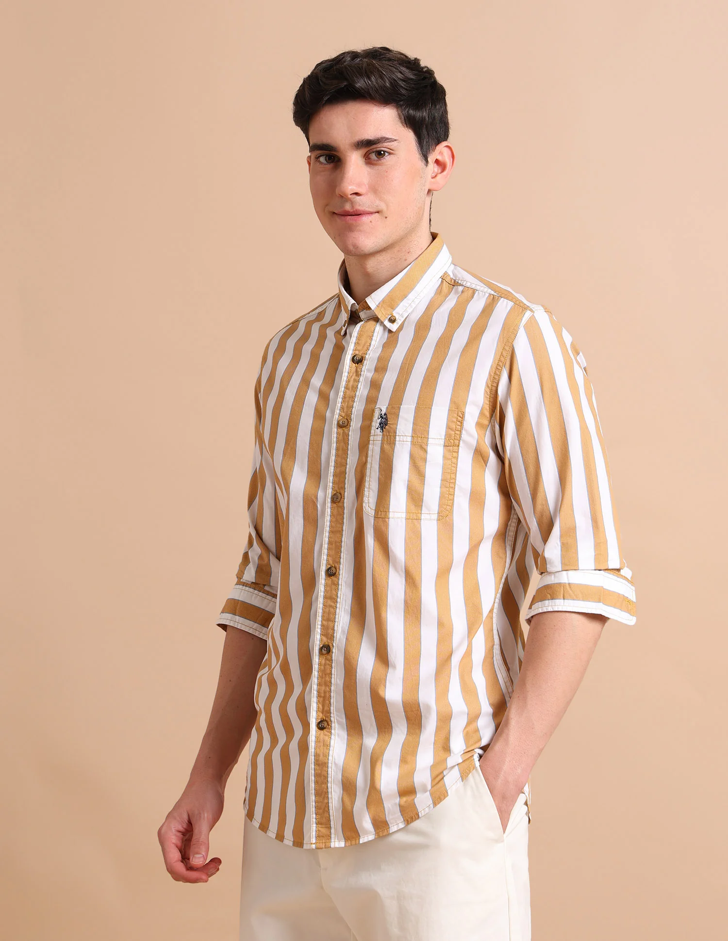 Bold Stripe Twill Shirt - Image 4