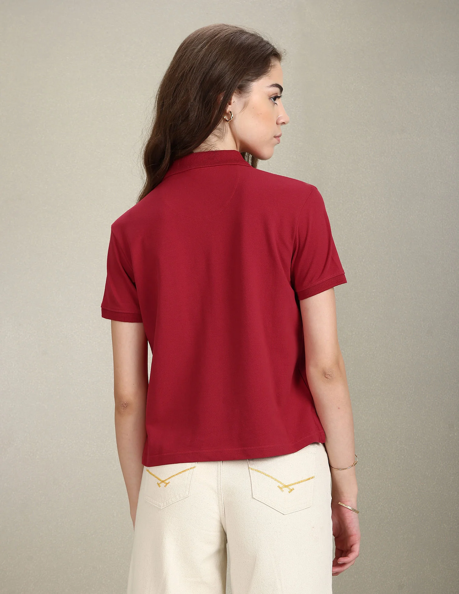 Boxy Crop Polo Shirt - Image 5