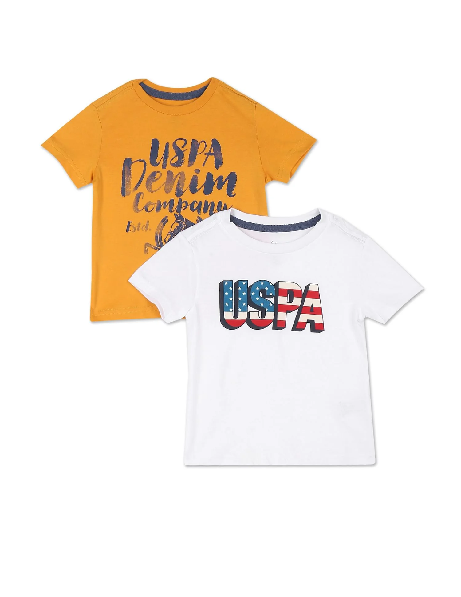 Boys Assorted Cotton Brand Print T-Shirt - Pack Of 2