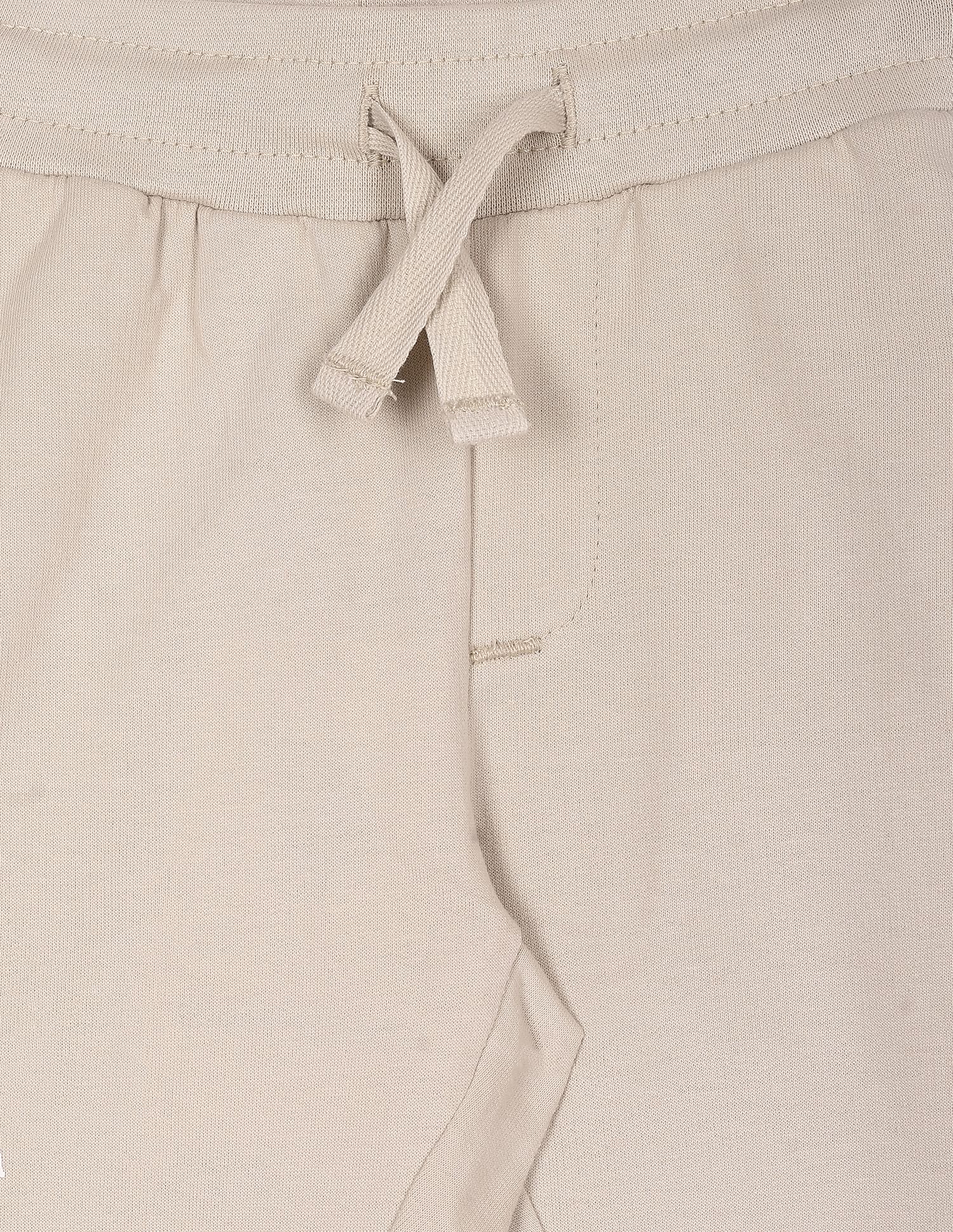 Boys Beige Drawstring Waist Brand Print Joggers - Image 3