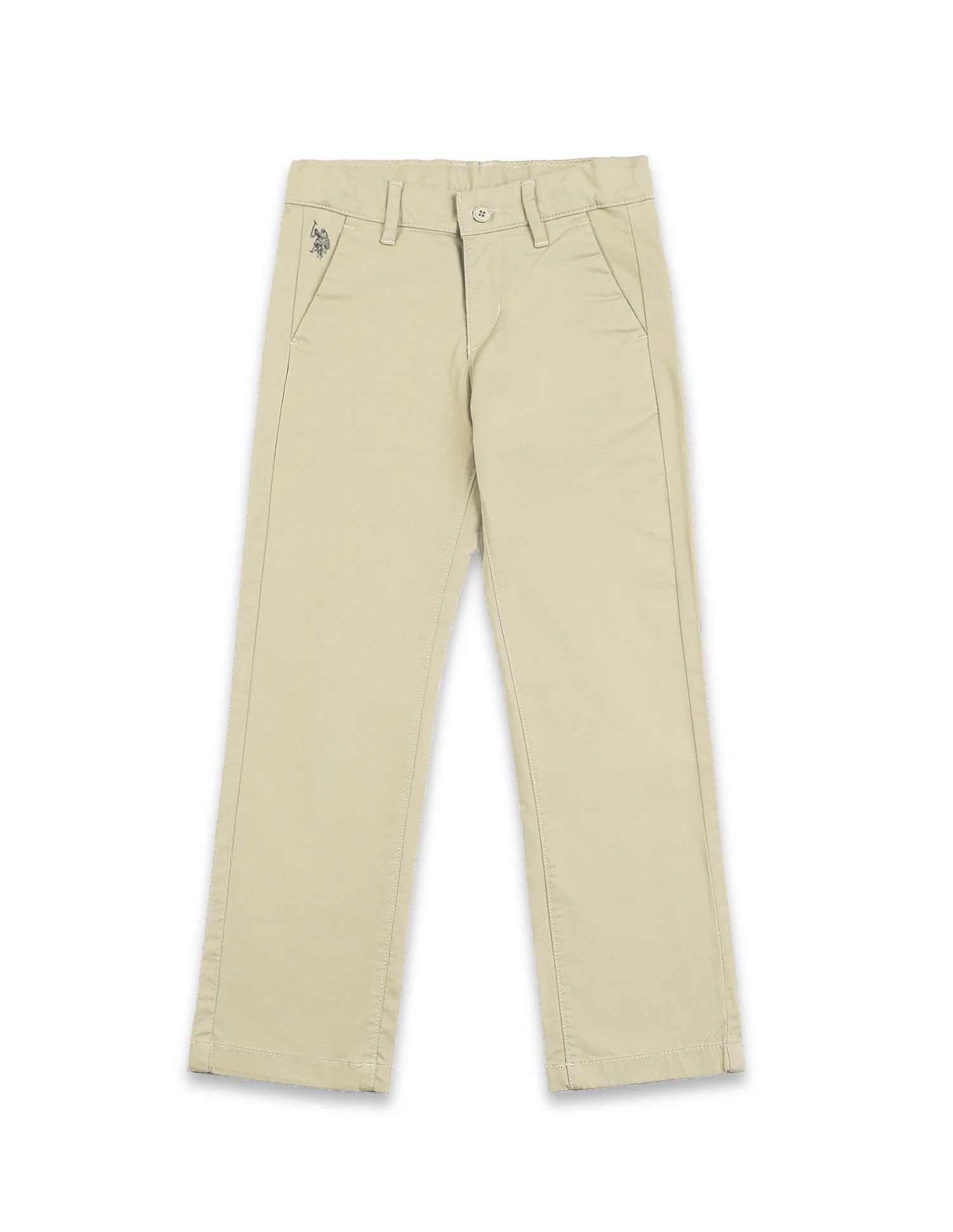 Boys Beige Mid Rise Twill Weave Solid Trousers - Image 6