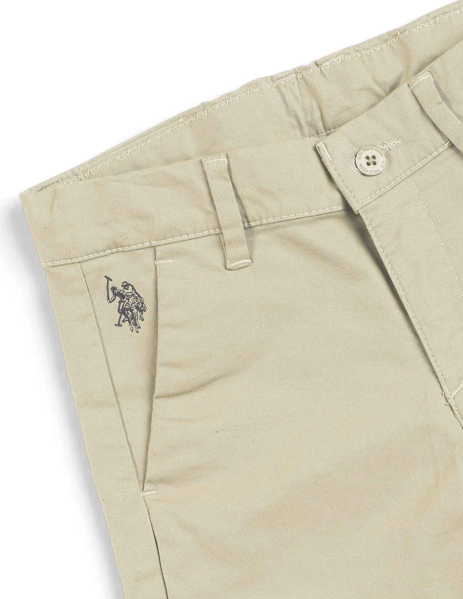 Boys Beige Mid Rise Twill Weave Solid Trousers - Image 8