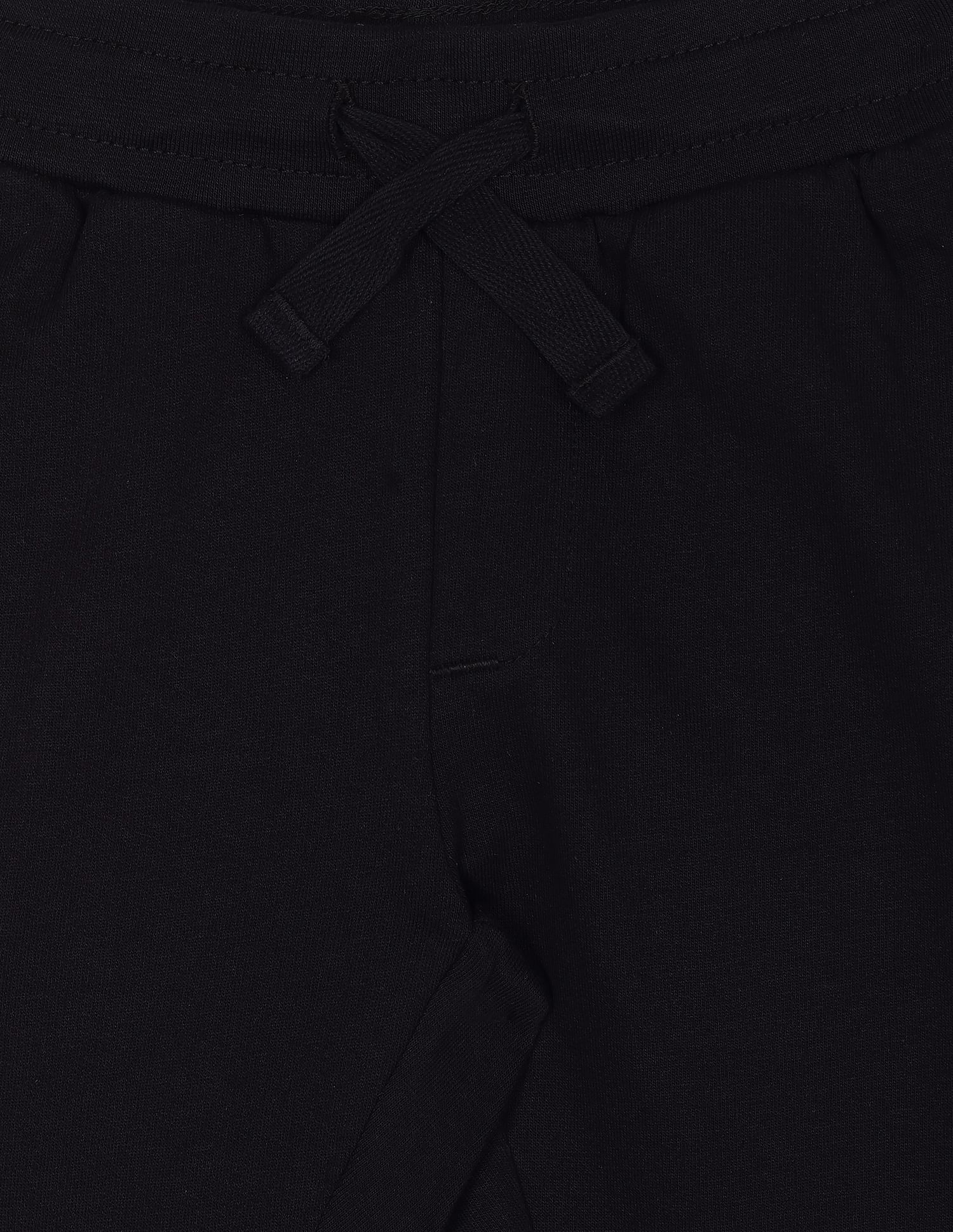 Boys Black Drawstring Waist Brand Print Joggers - Image 3
