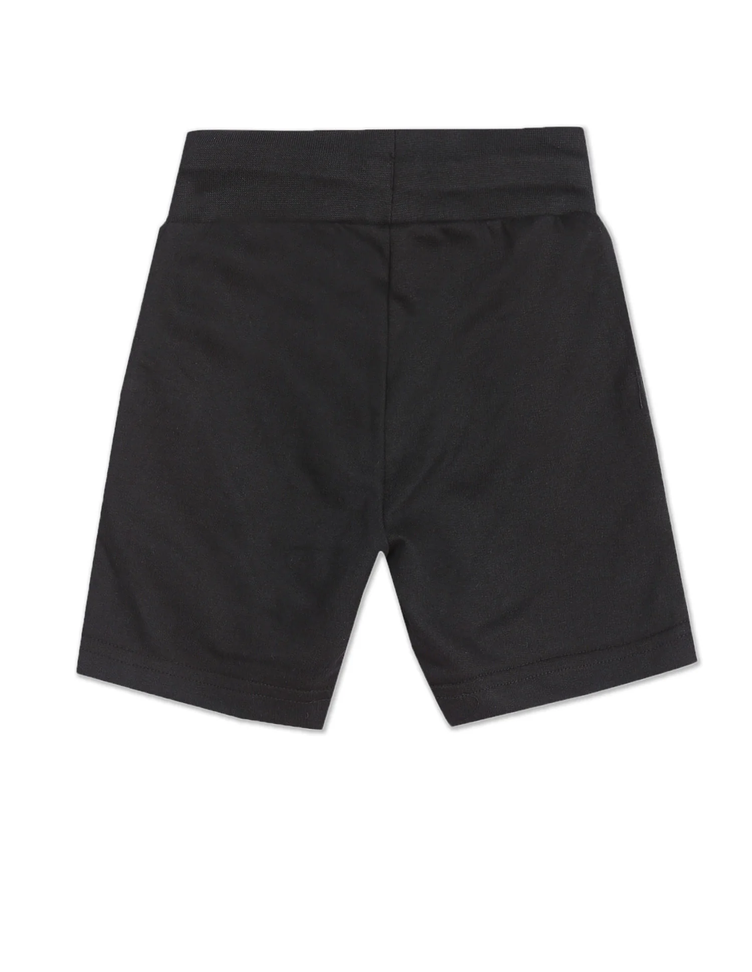 Boys Black Elasticized Waist Brand Print Shorts - Image 2