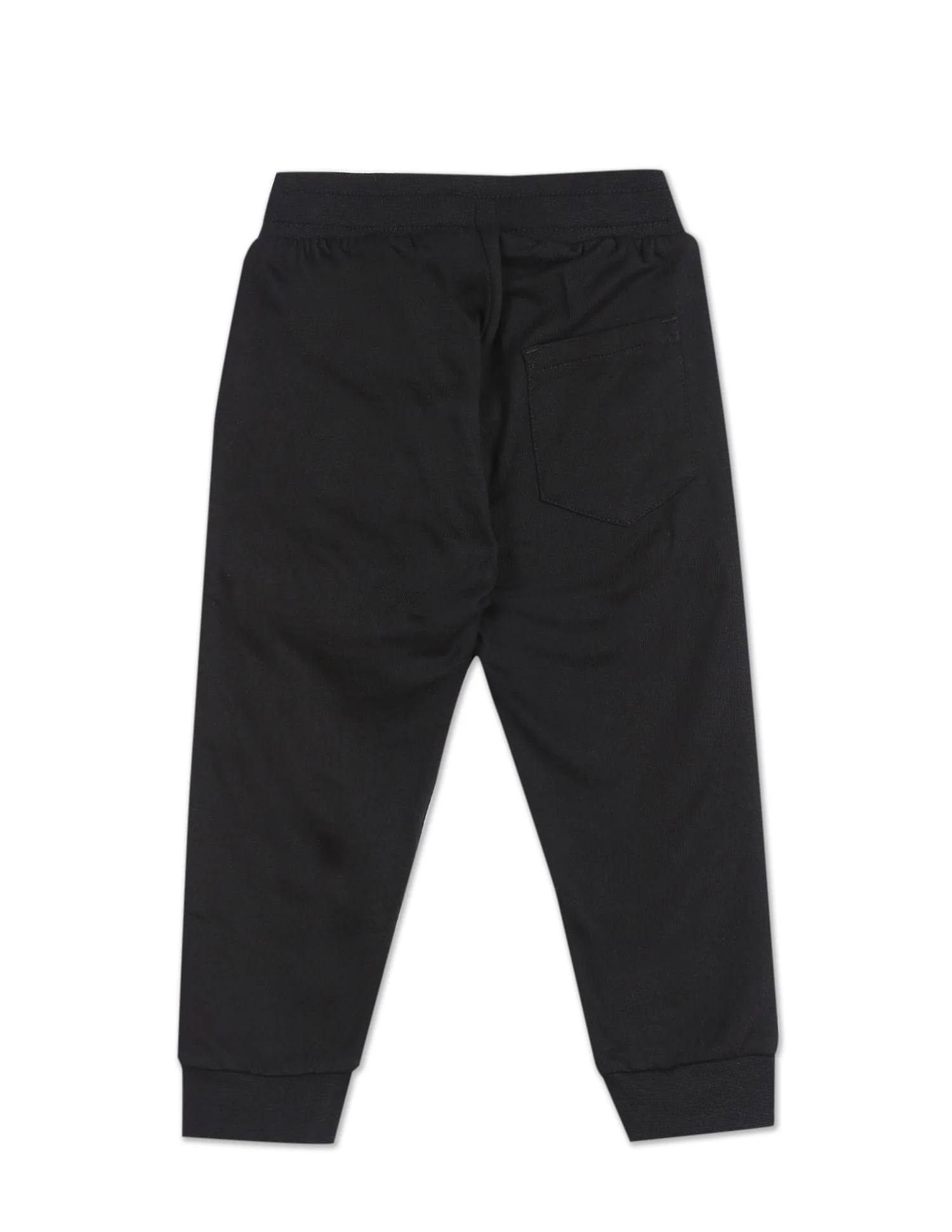 Boys Black Mid Rise Brand Print Joggers - Image 2