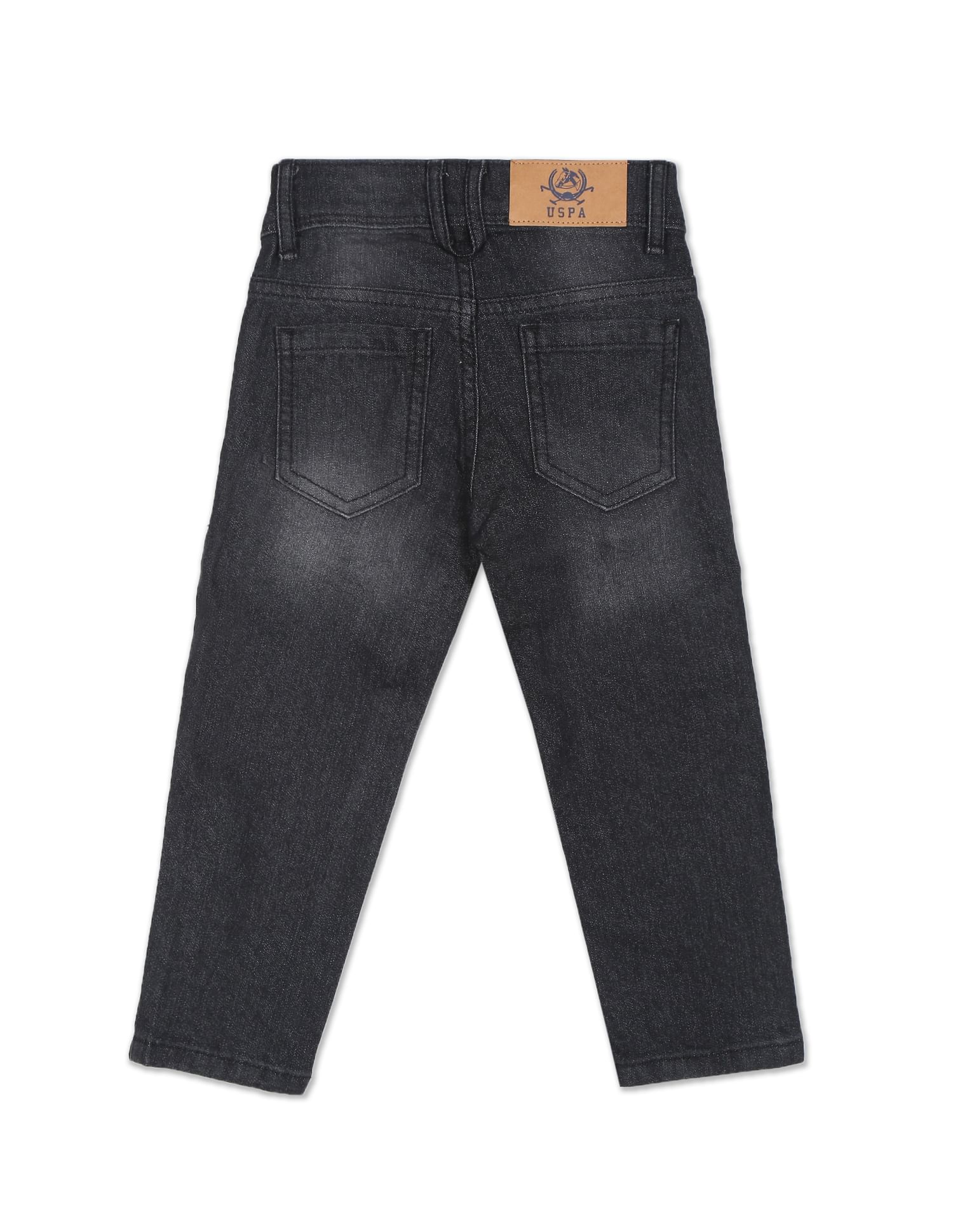 Boys Black Mid Rise Slim Fit Jeans - Image 2