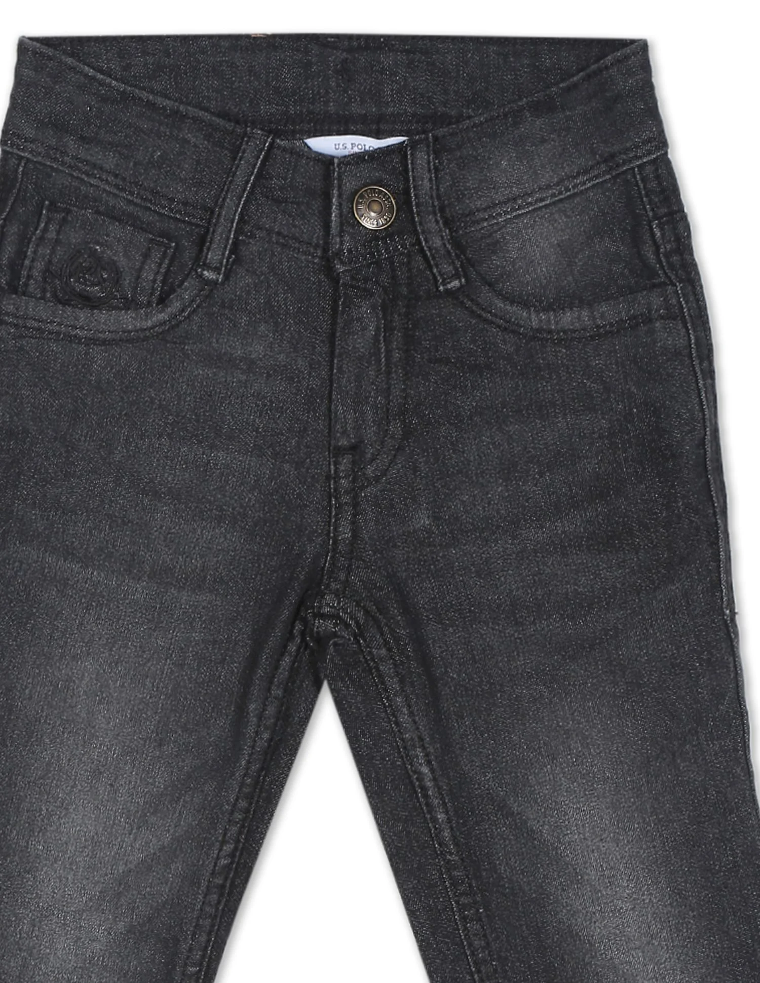 Boys Black Mid Rise Slim Fit Jeans - Image 4