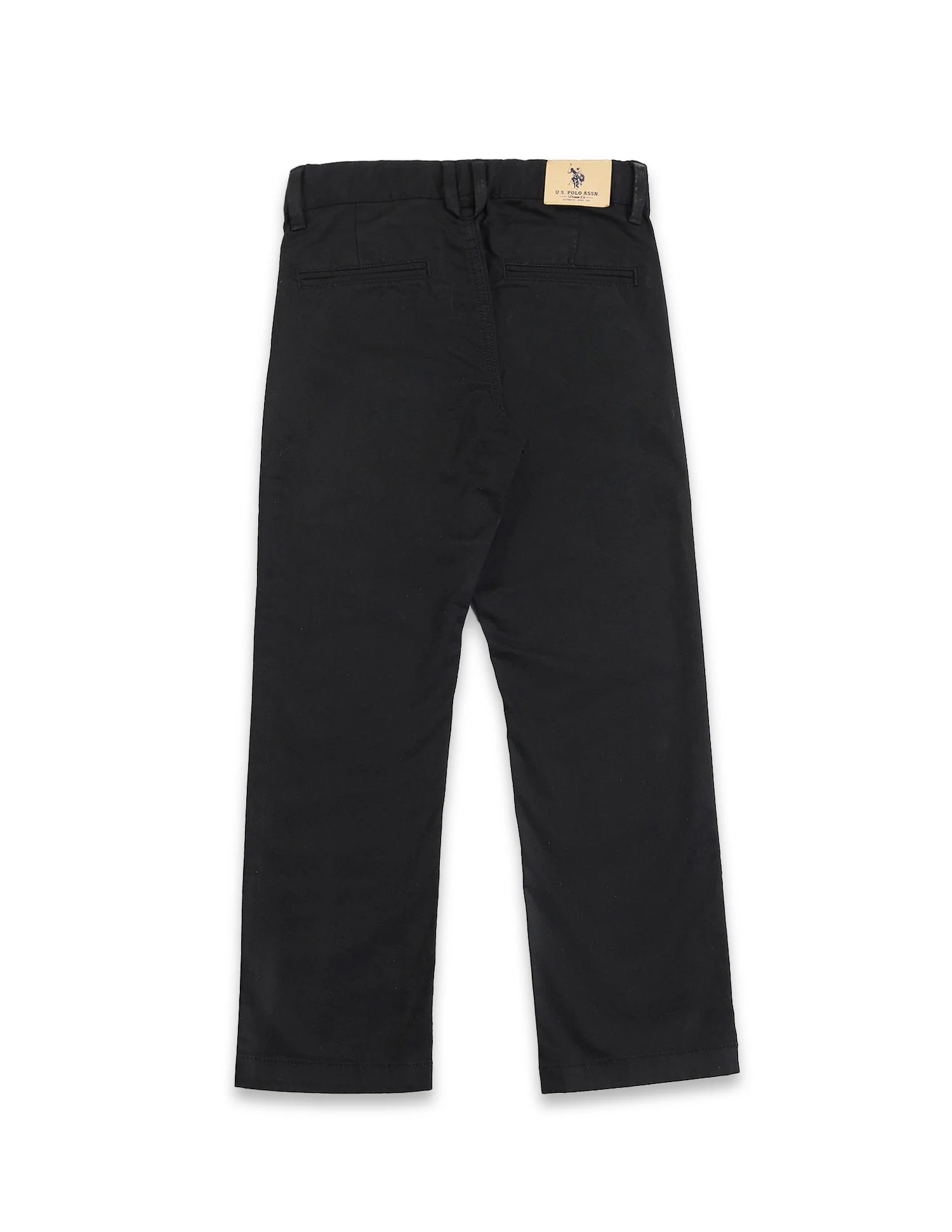 Boys Black Mid Rise Solid Twill Trousers - Image 7