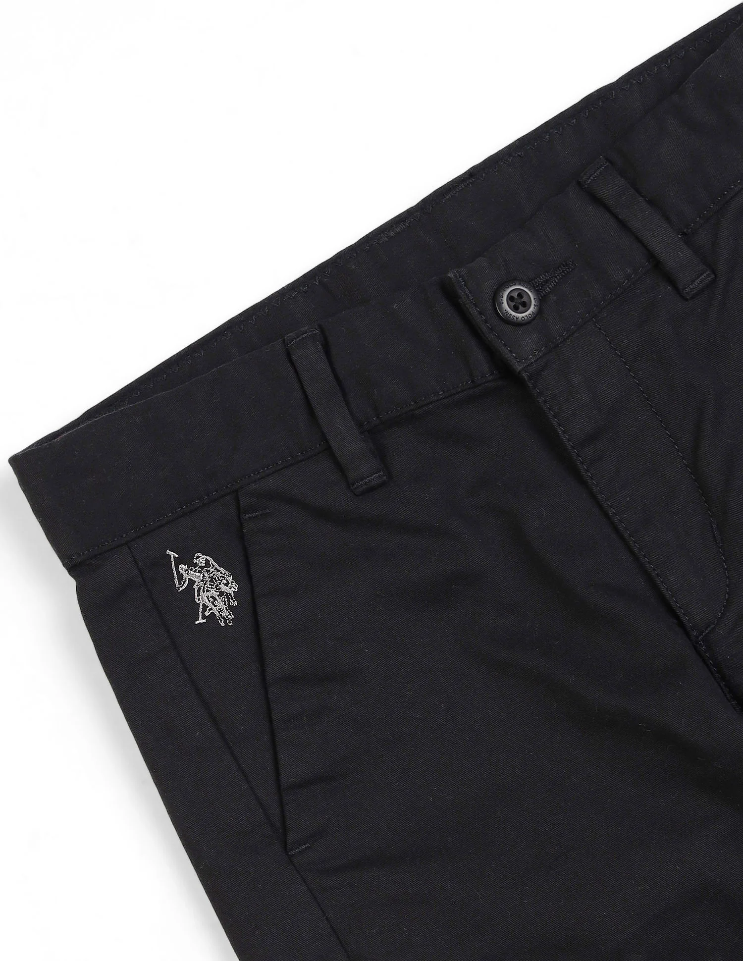 Boys Black Mid Rise Solid Twill Trousers - Image 8