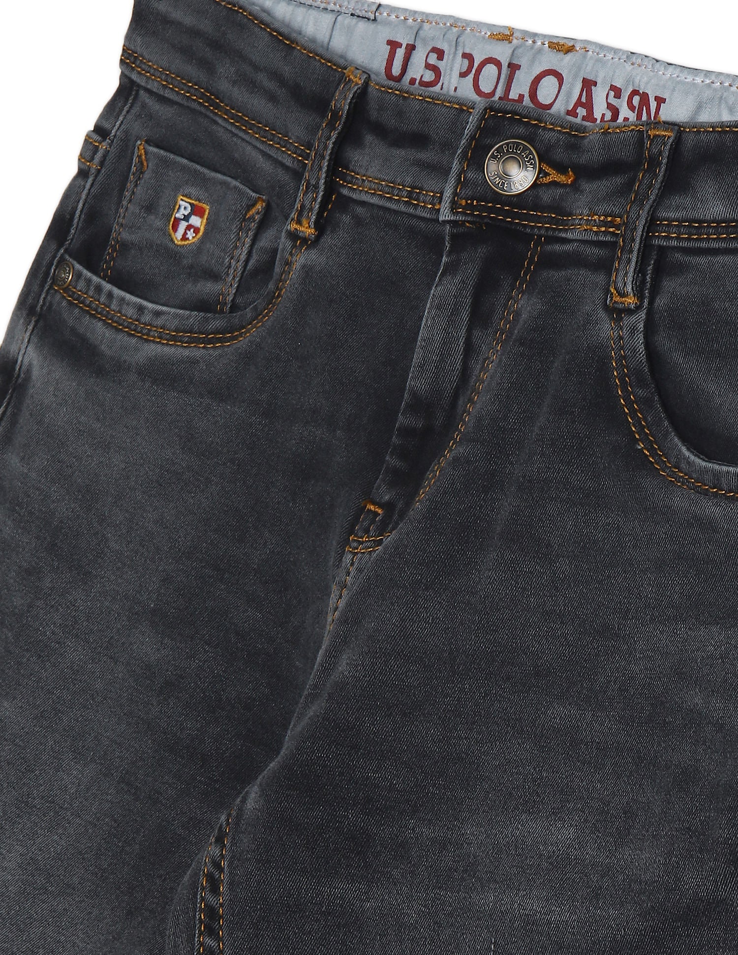 Boys Black Slim Fit Faded Jeans - Image 3