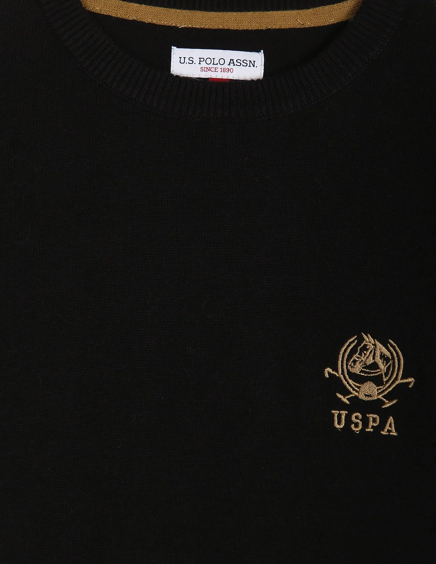Boys Black Solid Crew Neck Sweater - Image 3