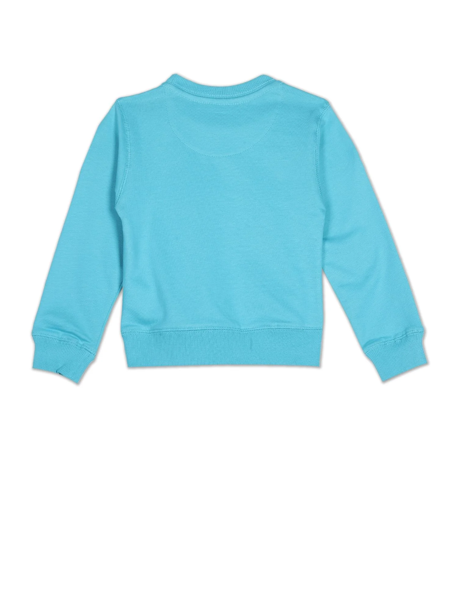 Boys Blue Crew Neck Brand Print Sweatshirt - Image 2