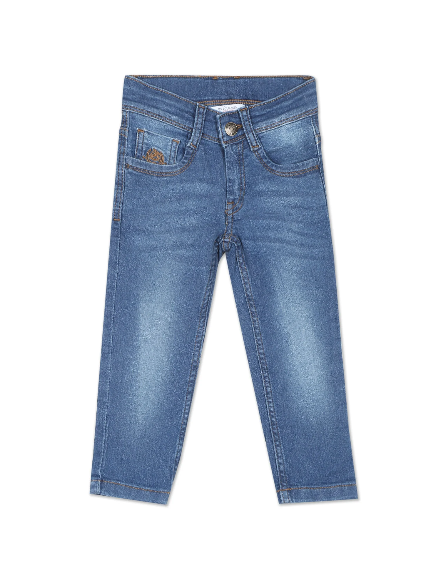 Boys Blue Mid Rise Slim Fit Jeans