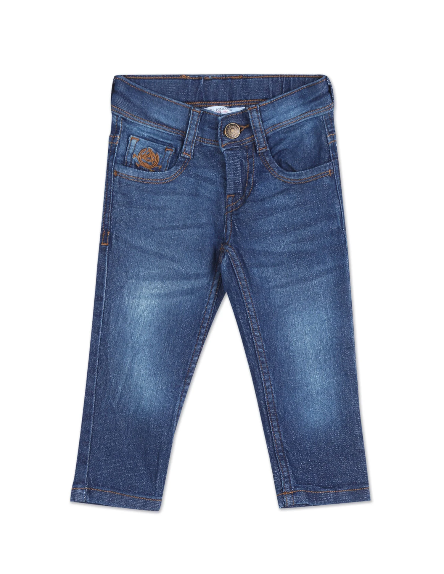 Boys Blue Mid Rise Slim Fit Jeans