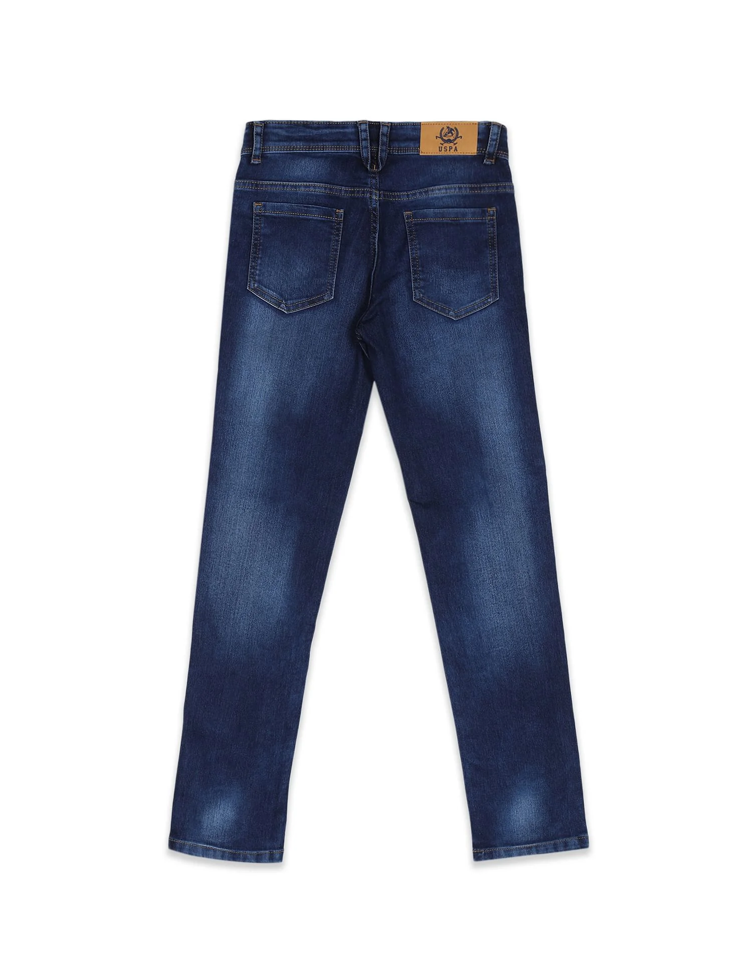 Boys Blue Mid Rise Stone Wash Jeans - Image 2
