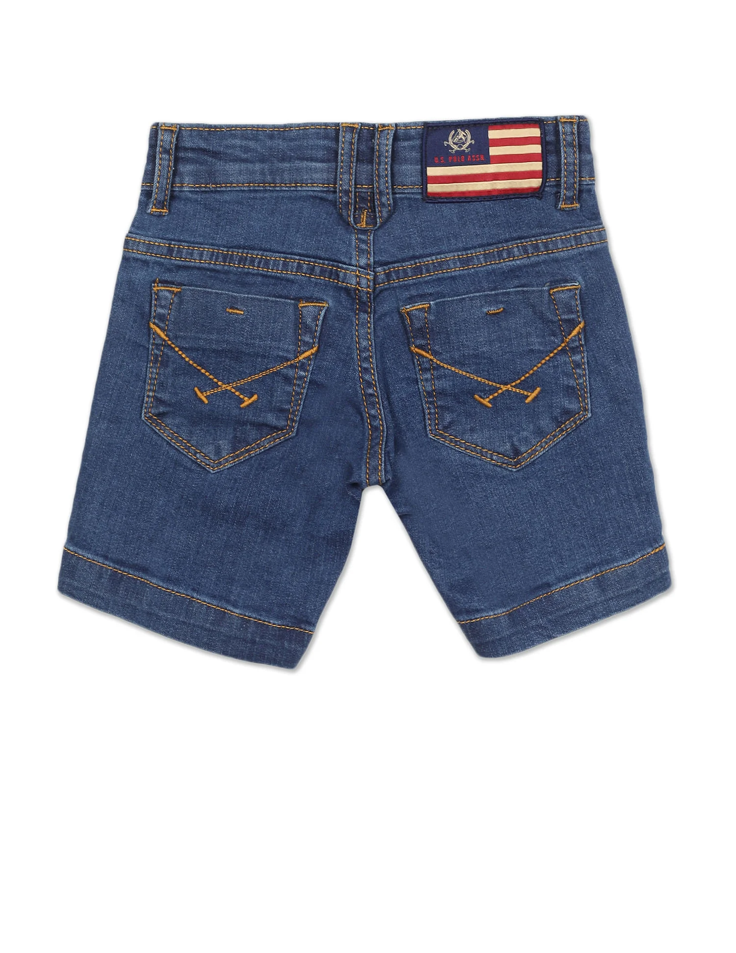 Boys Blue Mid Rise Washed Denim Shorts - Image 2