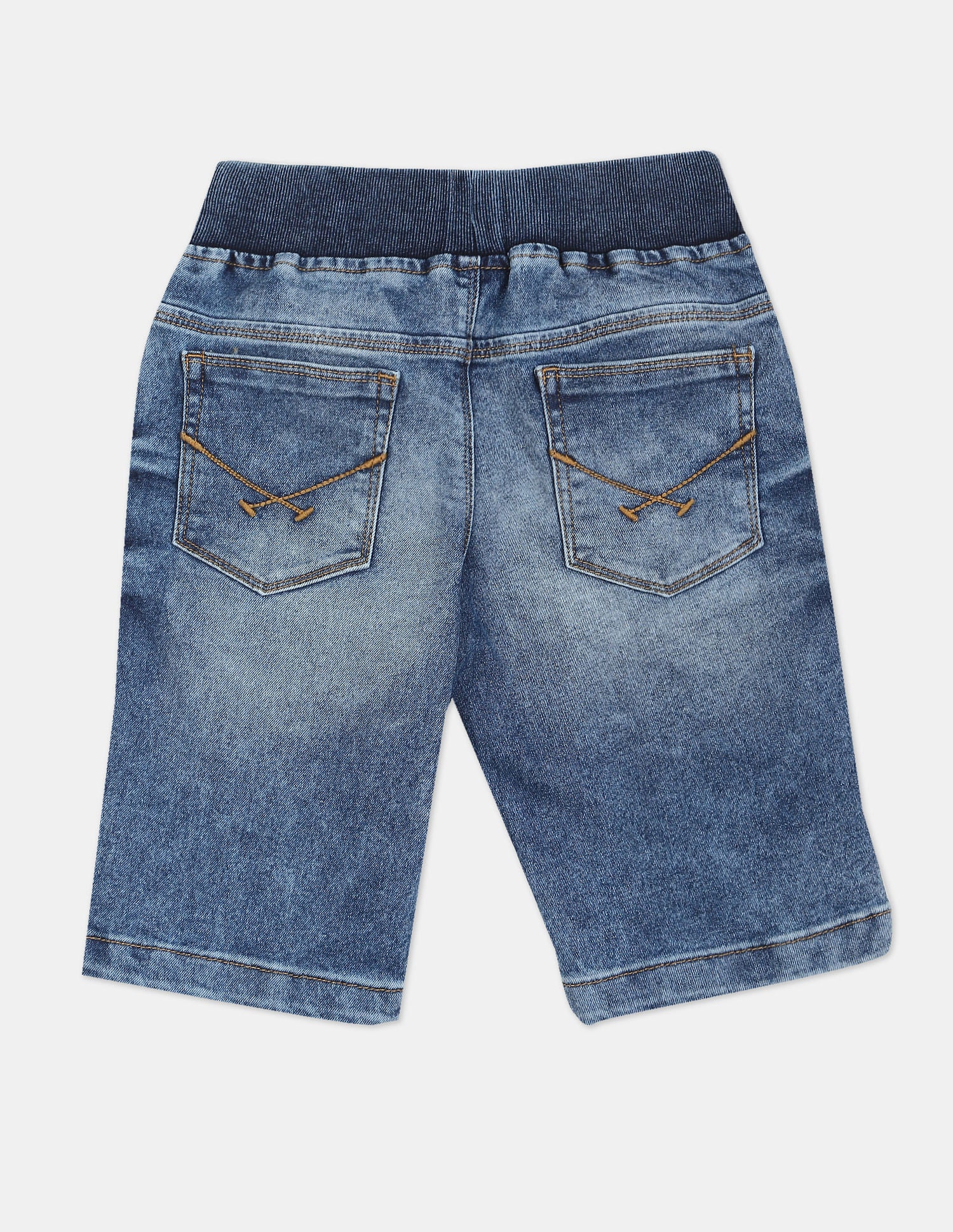 Boys Blue Slim Fit Distressed Denim Shorts - Image 2