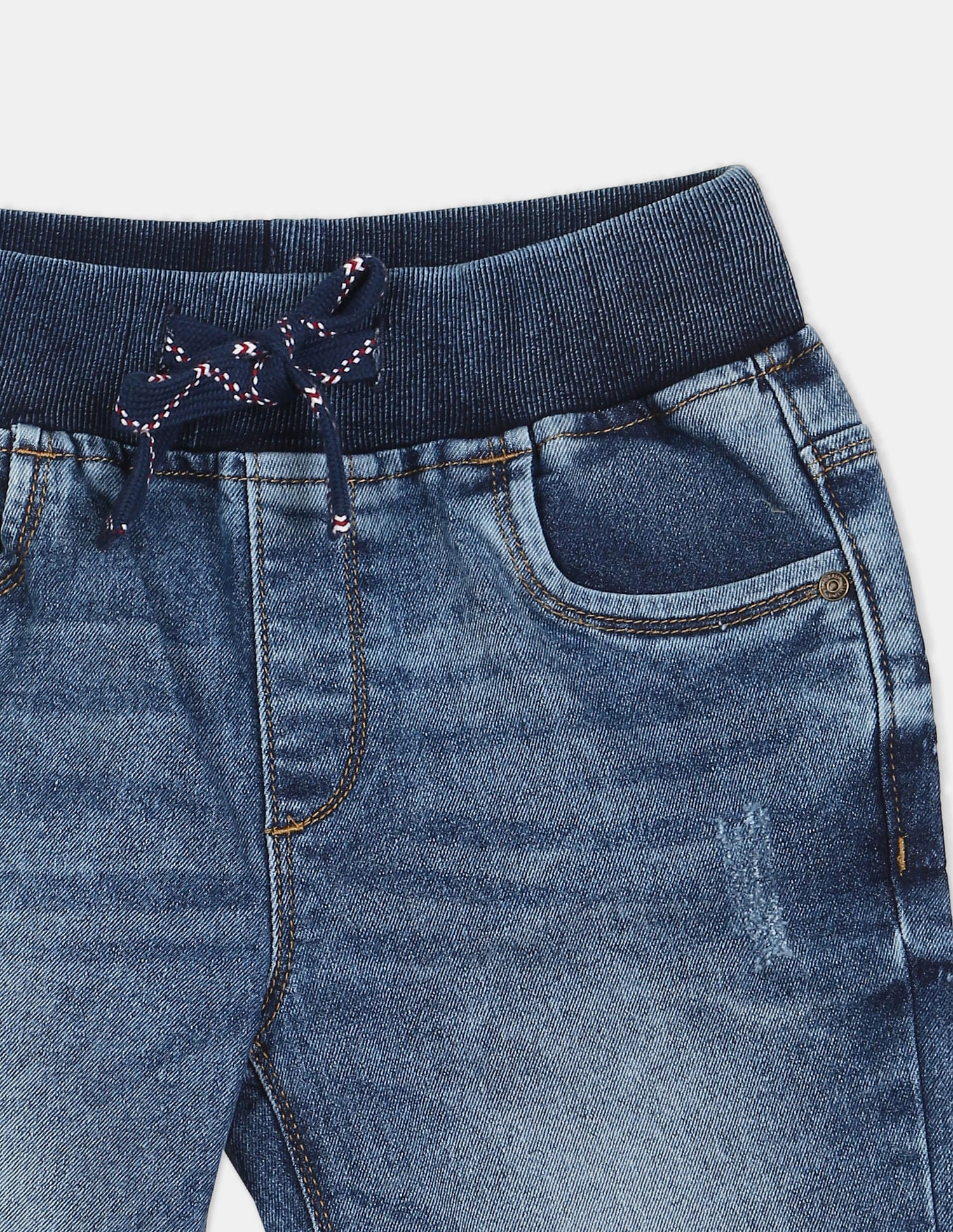 Boys Blue Slim Fit Distressed Denim Shorts - Image 4