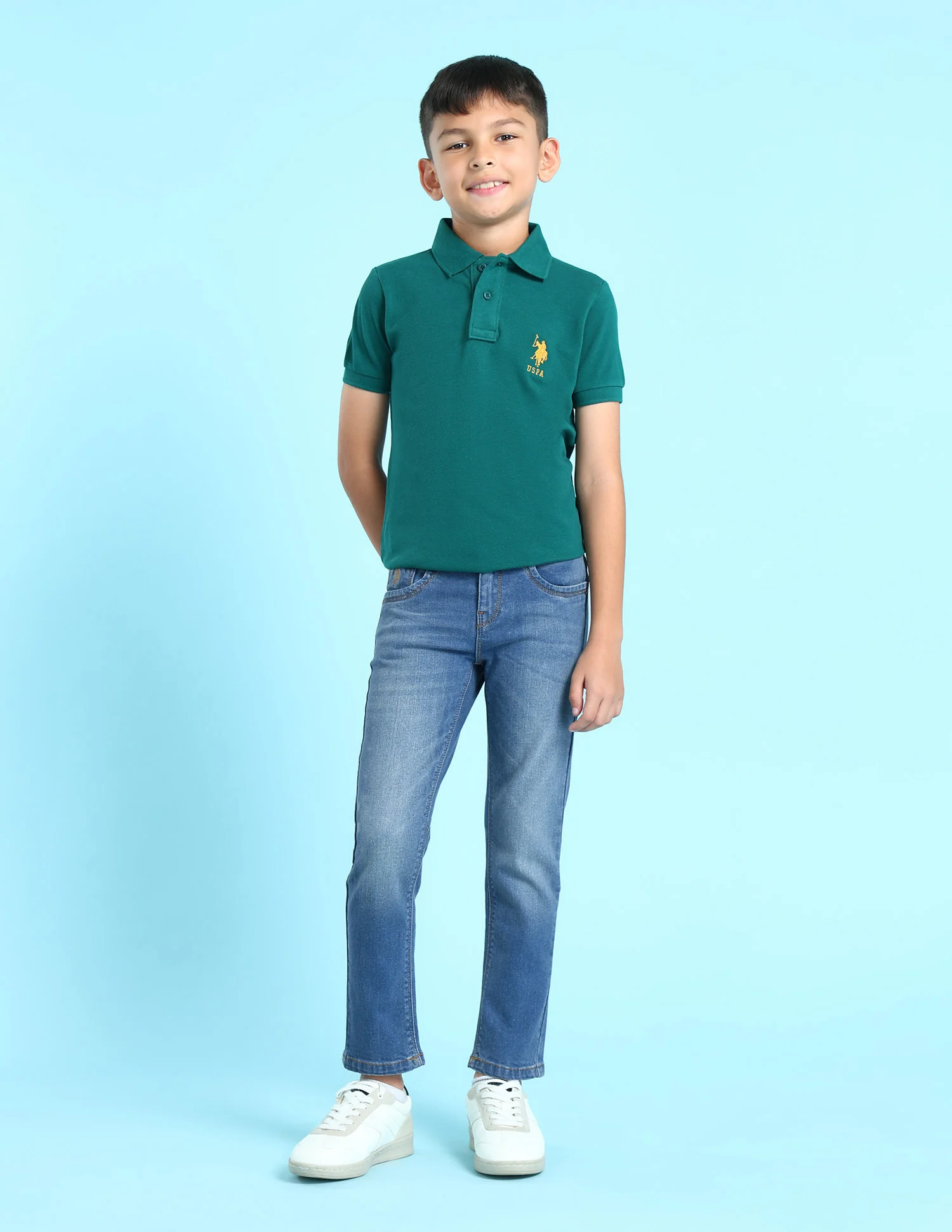 Boys Blue Slim Fit Stone Wash Jeans - Image 3