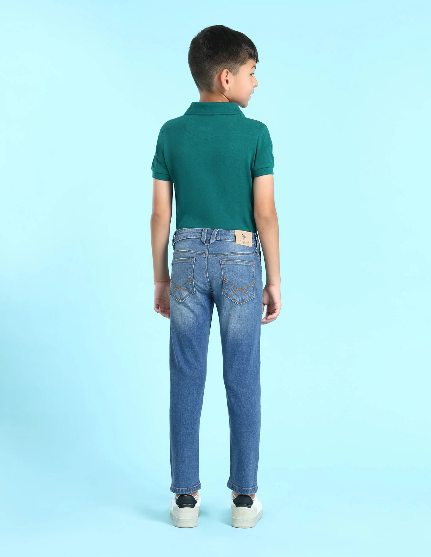 Boys Blue Slim Fit Stone Wash Jeans - Image 4