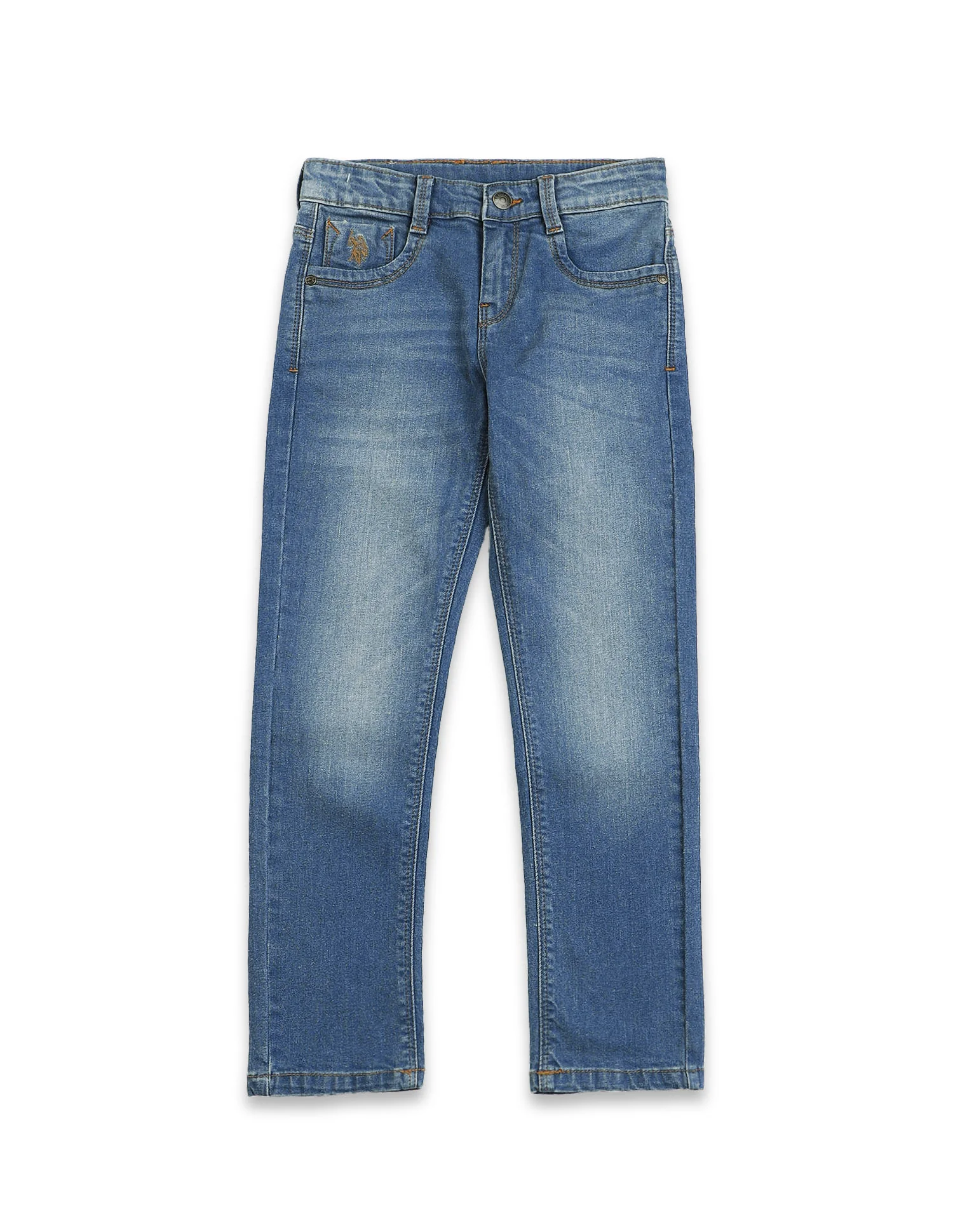 Boys Blue Slim Fit Stone Wash Jeans - Image 6
