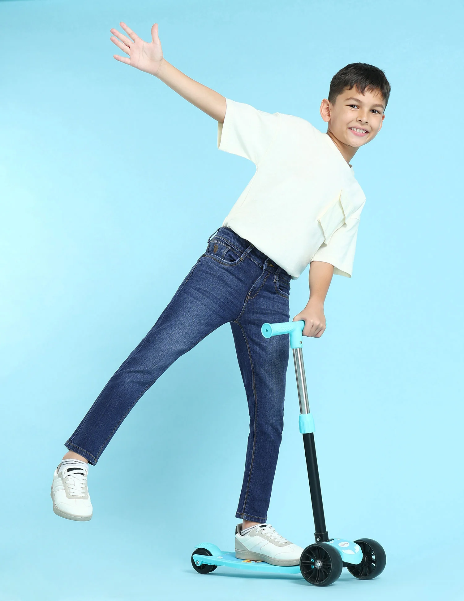 Boys Blue Slim Fit Stone Wash Jeans
