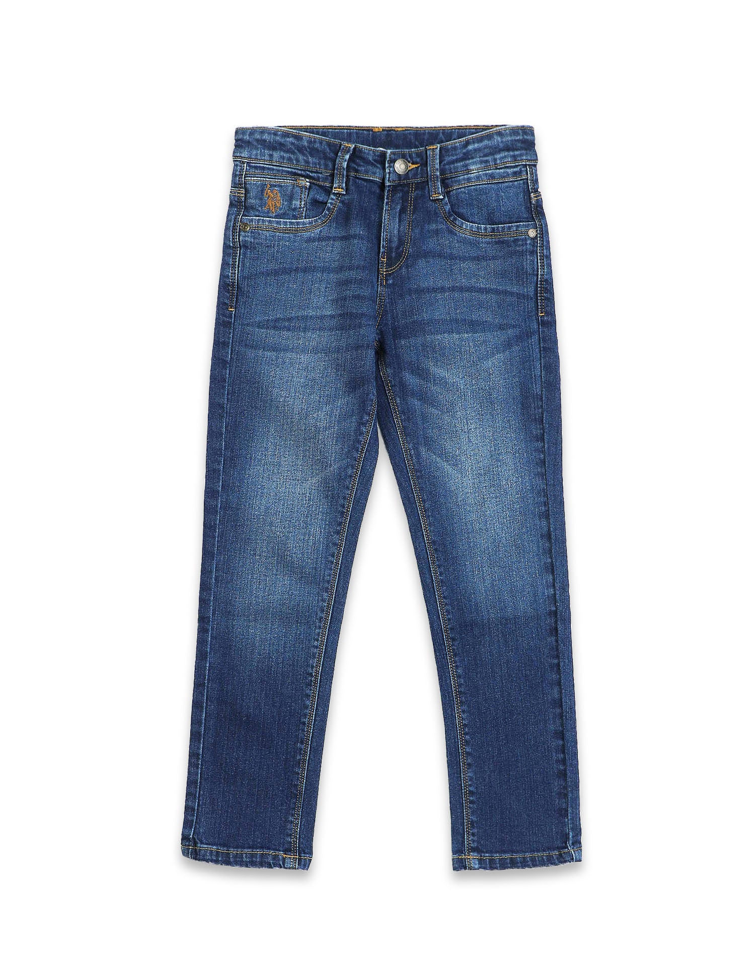 Boys Blue Slim Fit Stone Wash Jeans - Image 6
