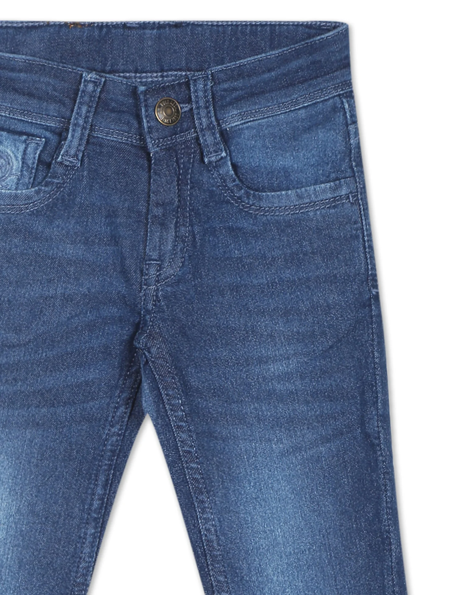 Boys Blue Slim Fit Stone Wash Jeans - Image 4