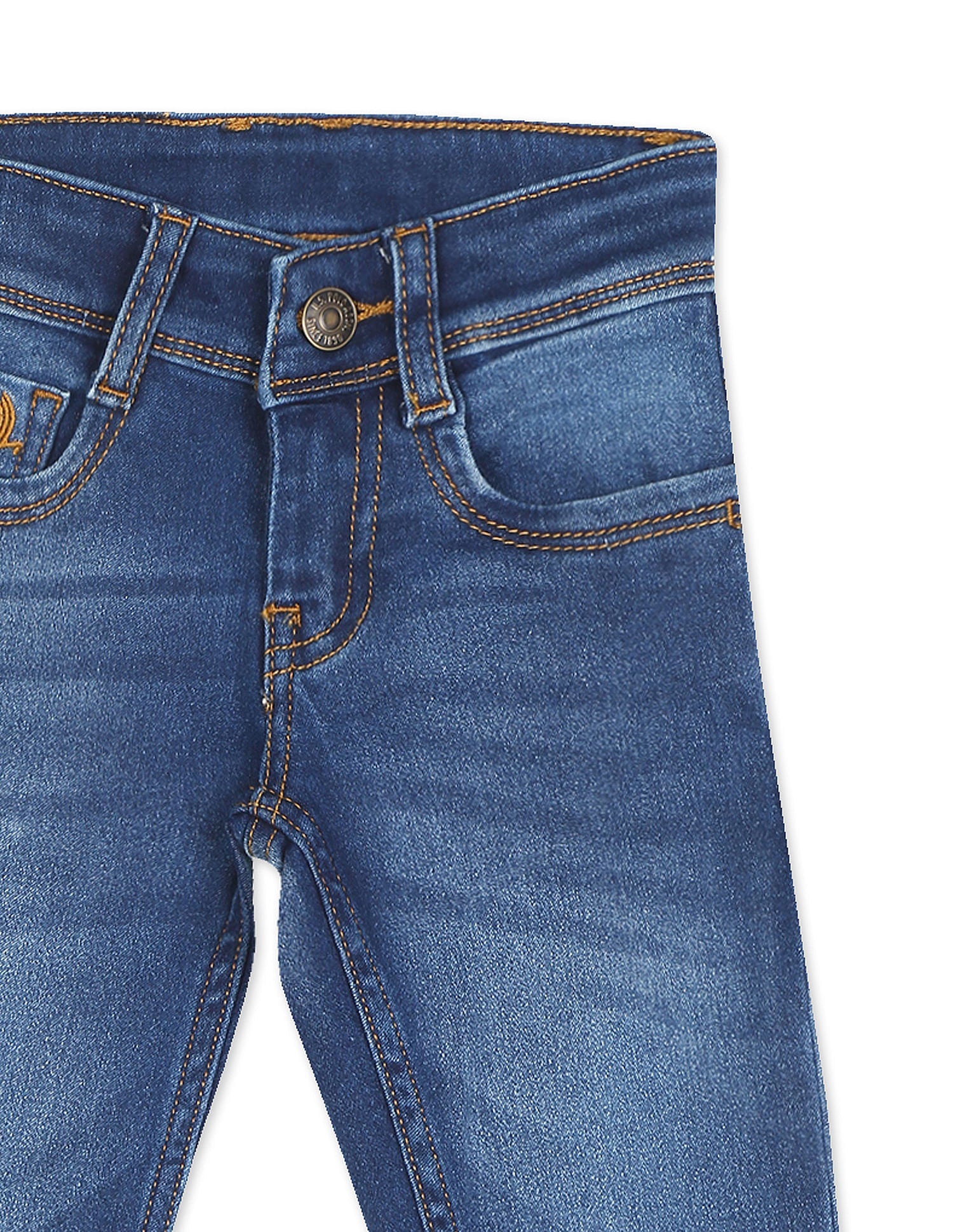 Boys Blue Slim Fit Stone Wash Jeans - Image 4