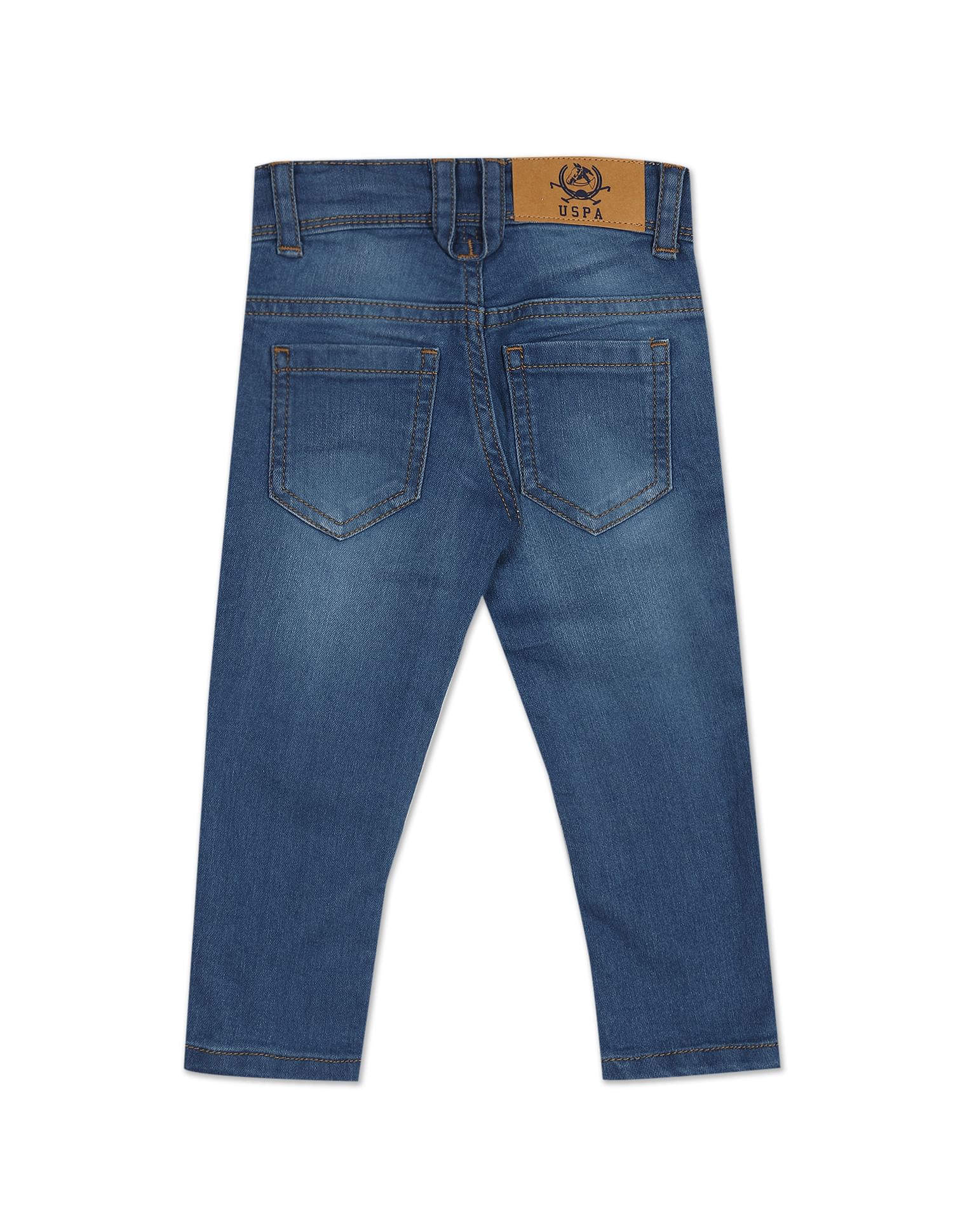 Boys Blue Stone Wash Skinny Fit Jeans - Image 2