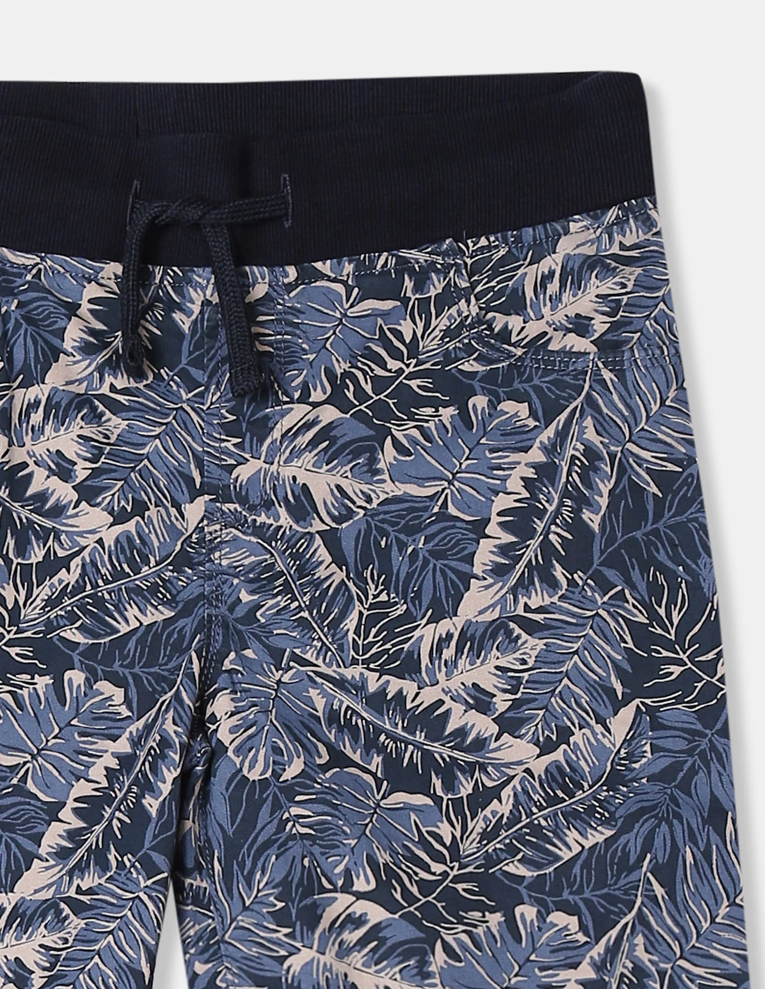 Boys Blue Tropical Print Woven Shorts - Image 3