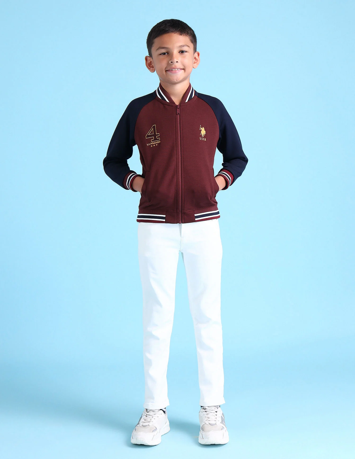 Boys Stand Neck Brand Sweatshirt - Image 3