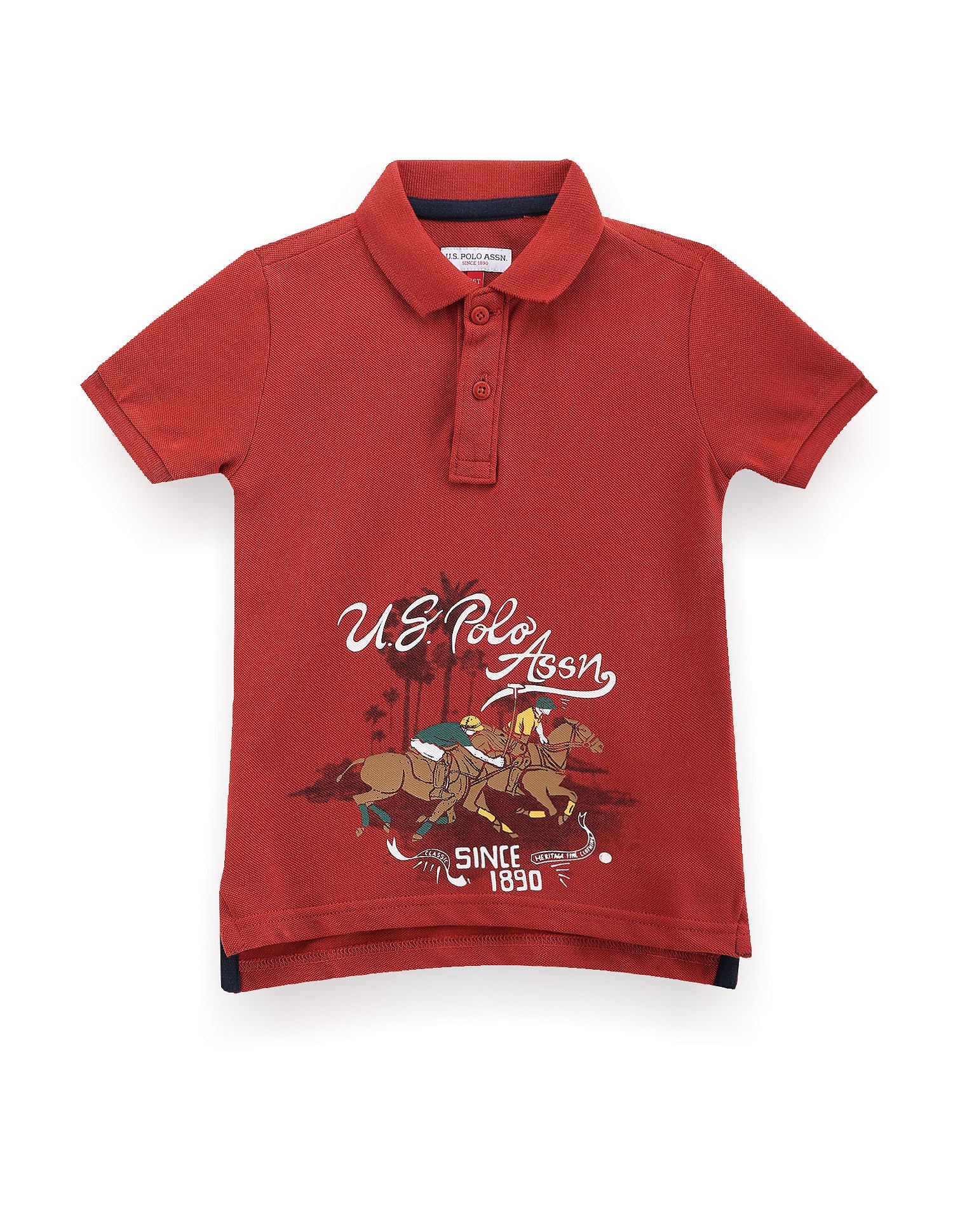 Boys Brand Print Polo Shirt