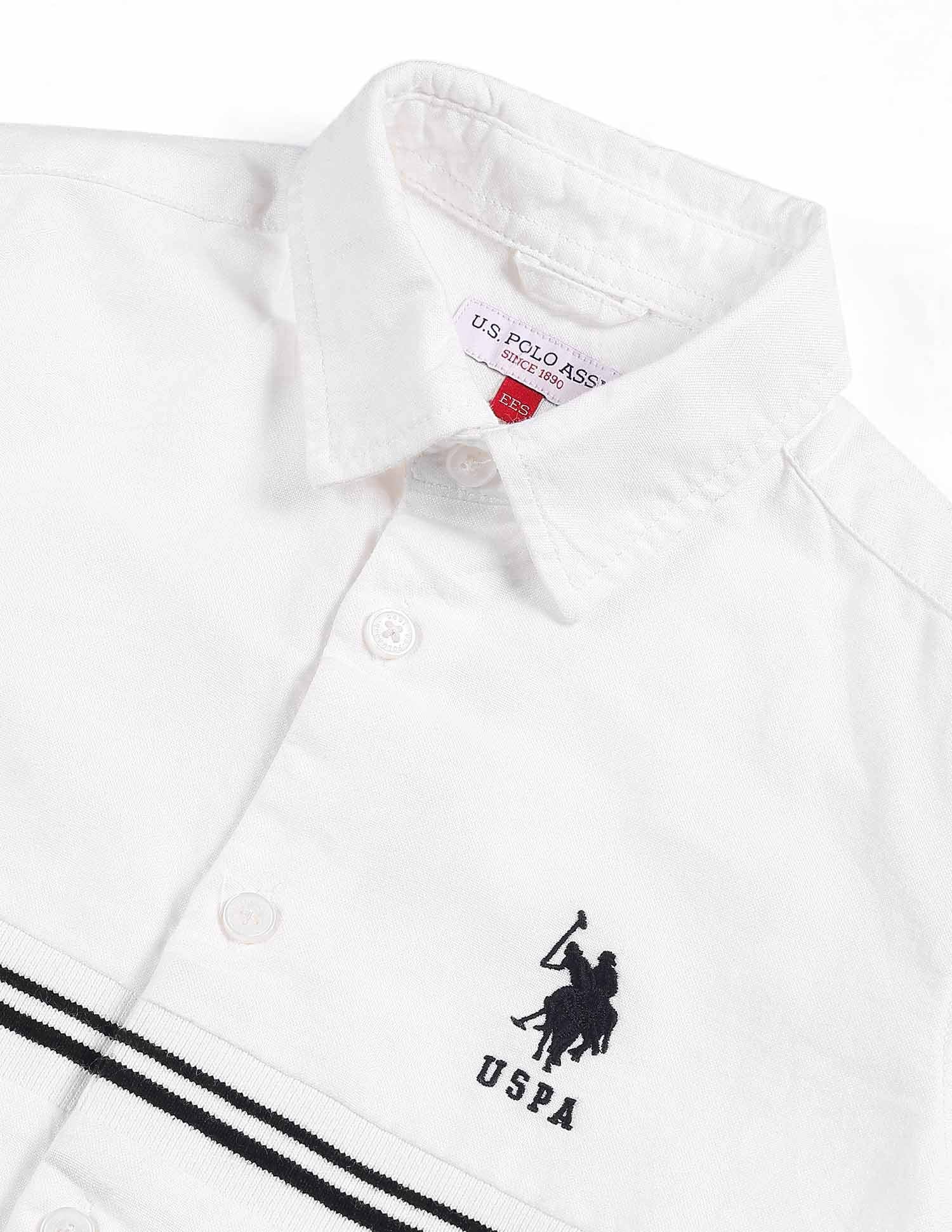 Boys Brand Stripe Cotton Shirt - Image 7