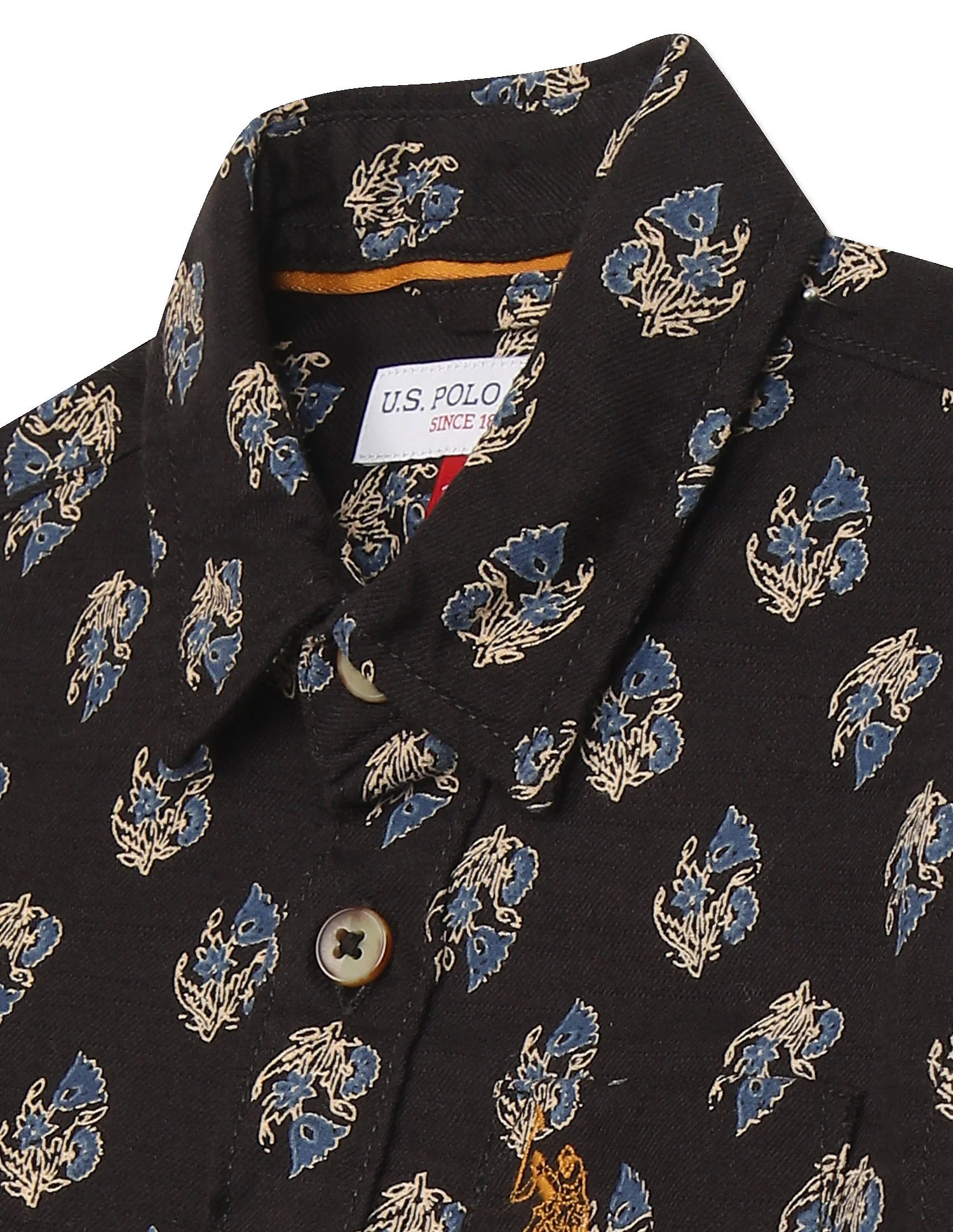 Boys Brown Spread Collar Printed Shirt - Image 3