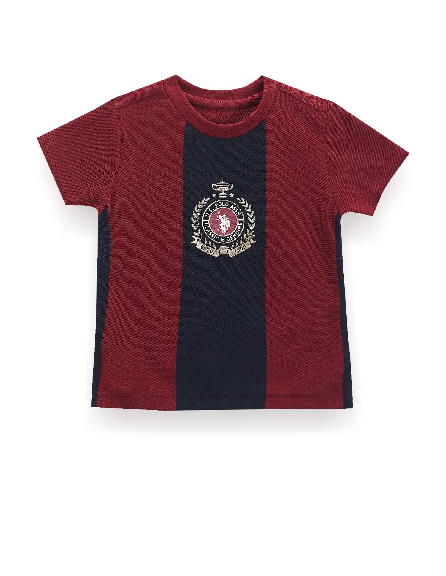 Boys Crew Neck Vertical Stripe T-Shirt