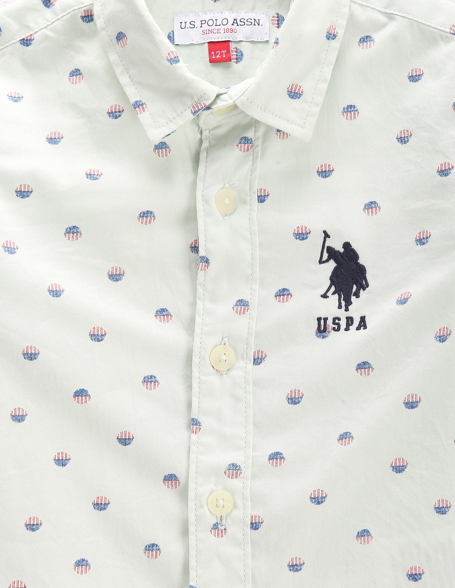 Boys Cutaway Collar Graphic Print Shirt - Image 3