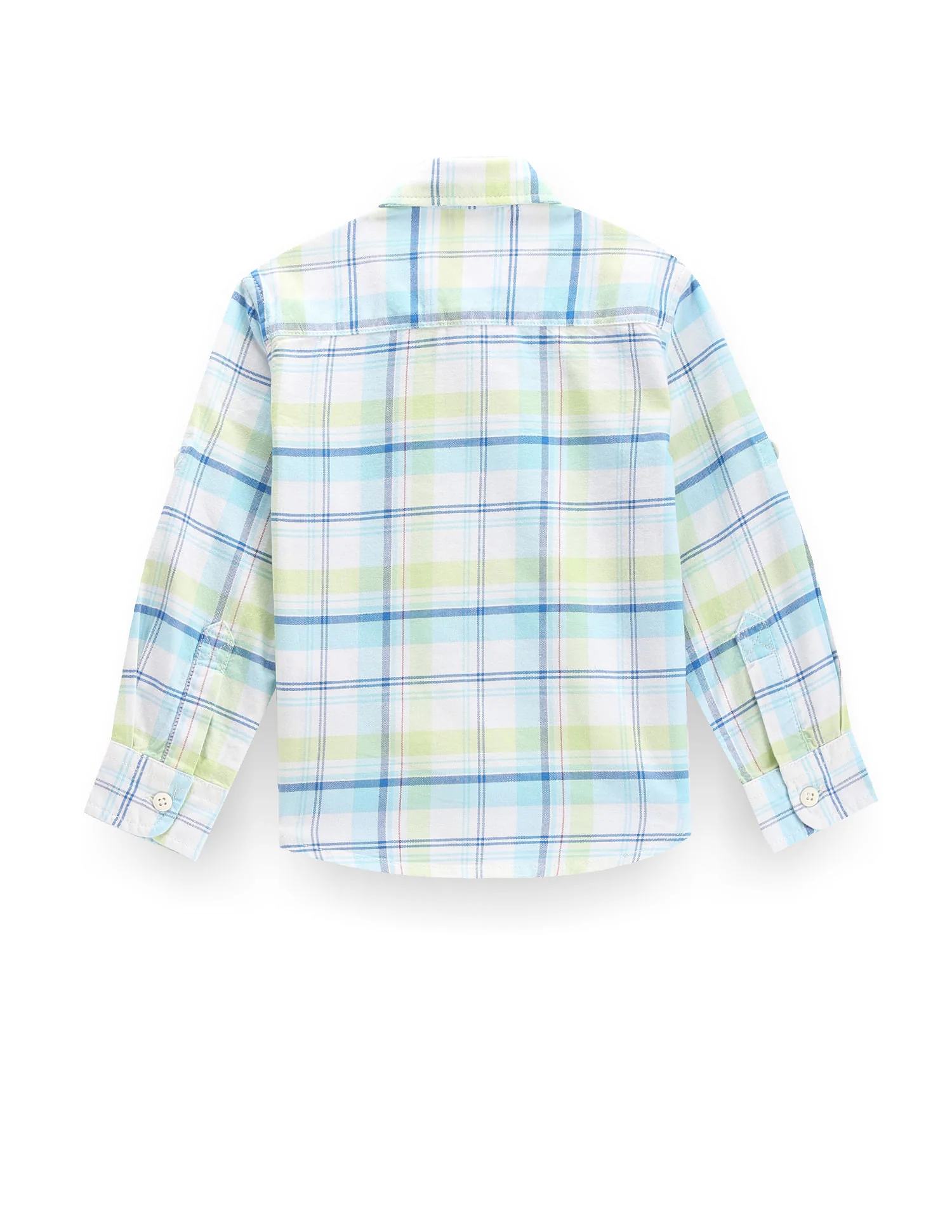 Boys Cutaway Collar Plaid Check Shirt - Image 2