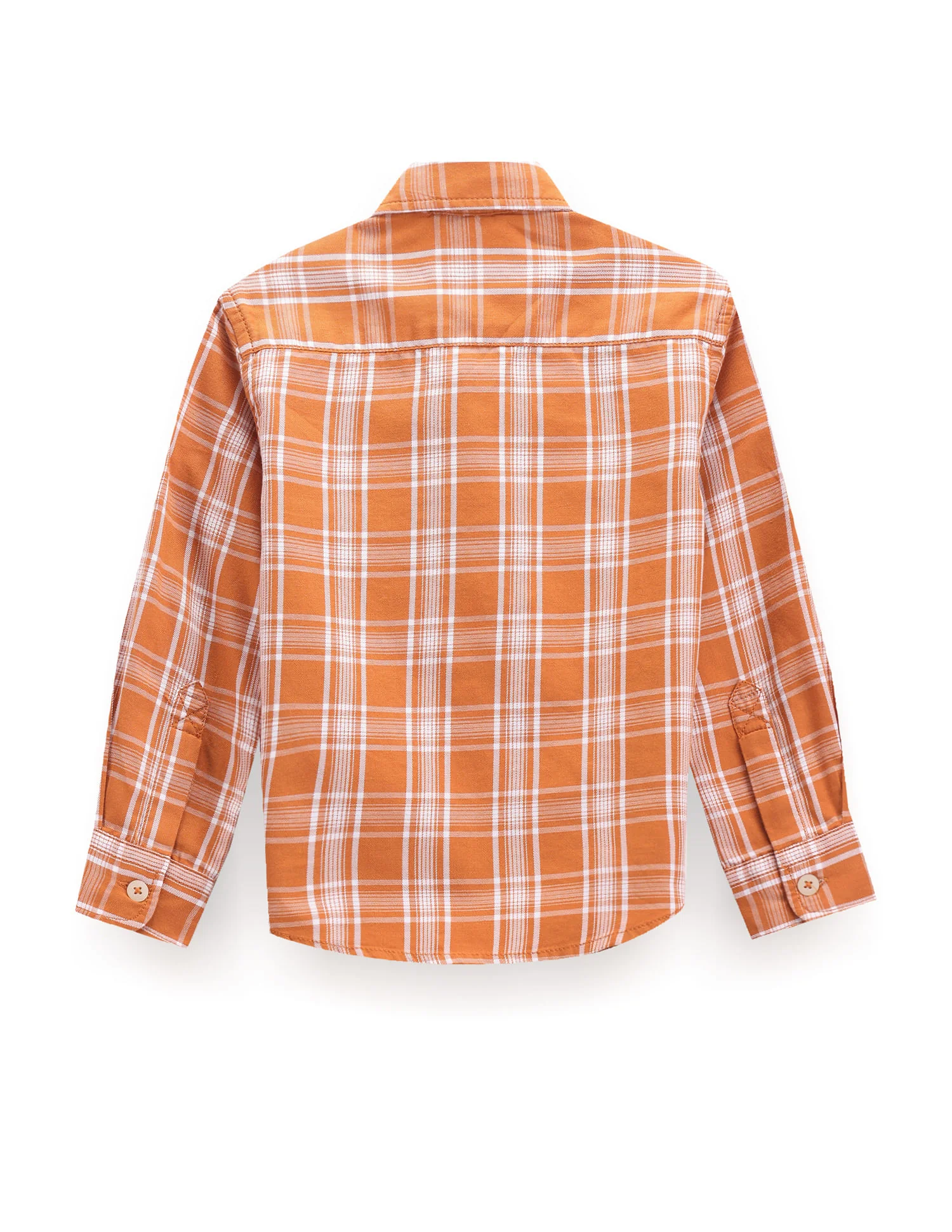 Boys Cutaway Collar Plaid Shirt - Image 2