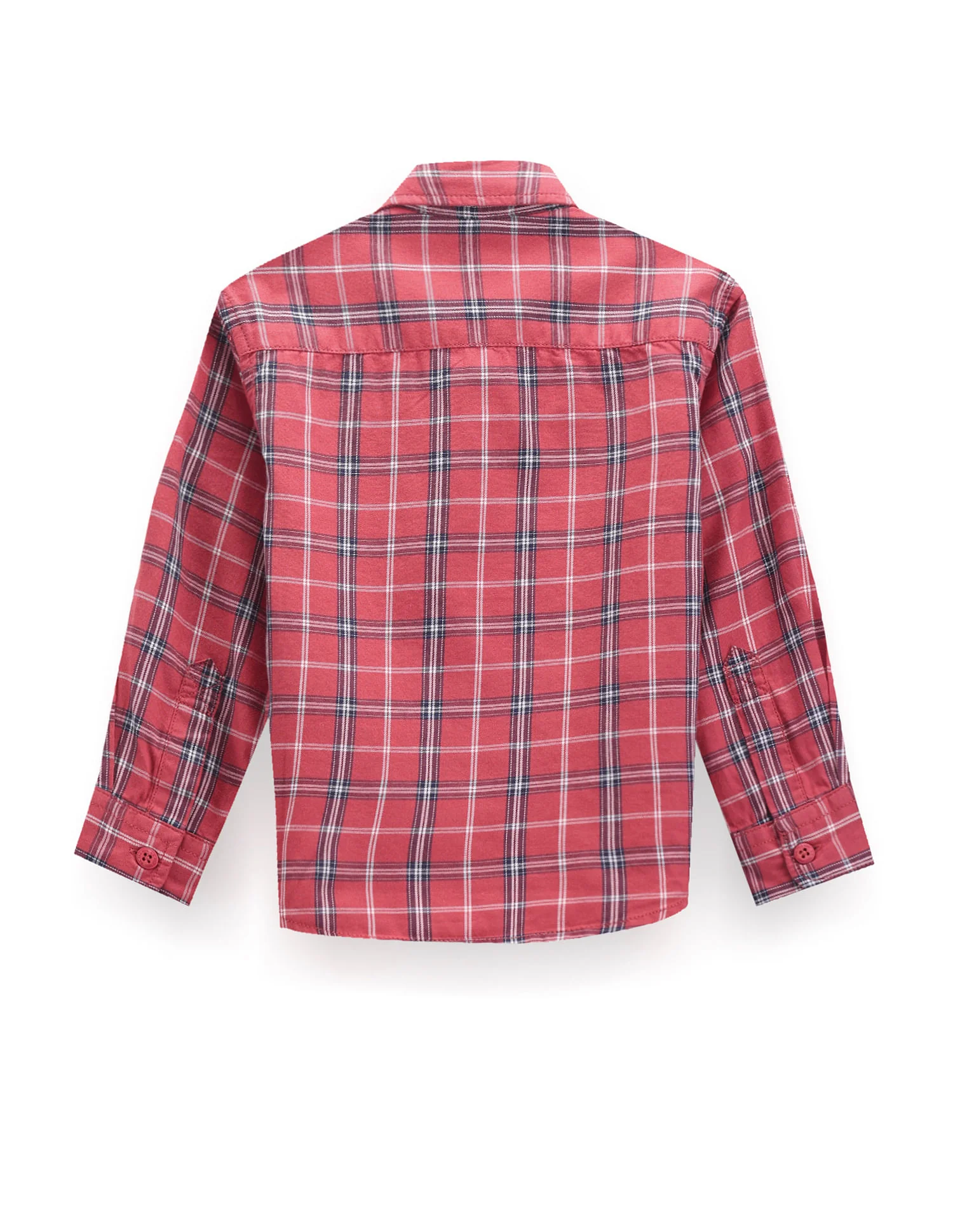 Boys Cutaway Collar Tartan Shirt - Image 2