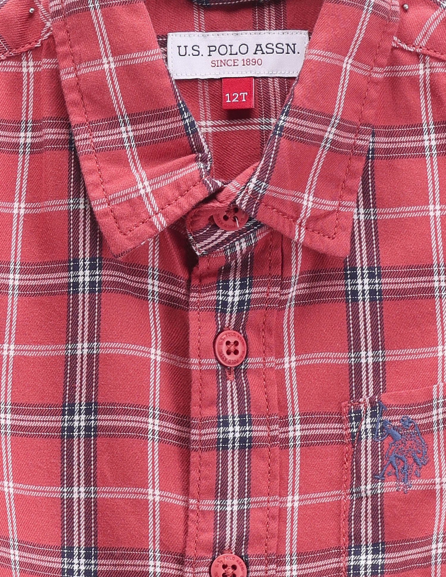 Boys Cutaway Collar Tartan Shirt - Image 3