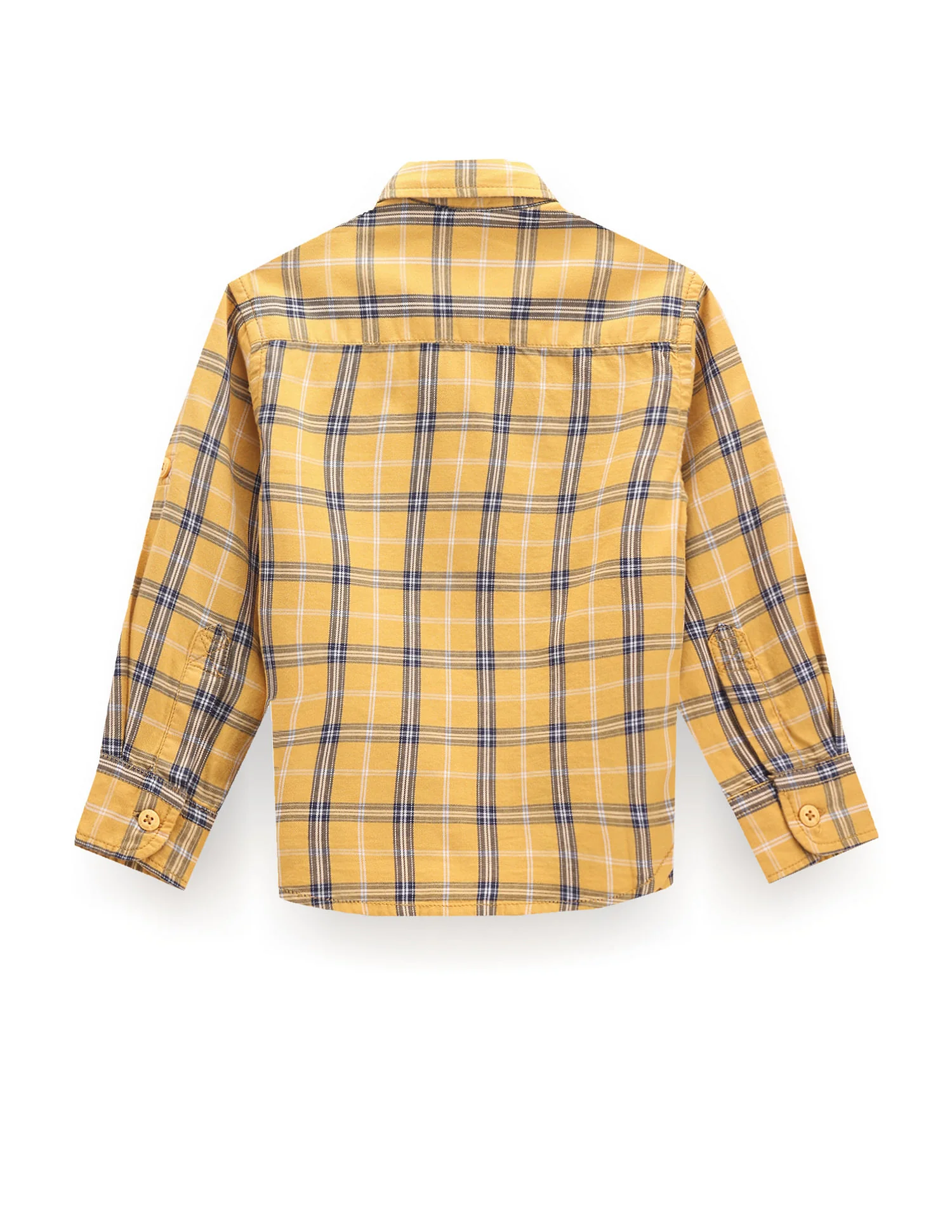 Boys Cutaway Collar Tartan Shirt - Image 2