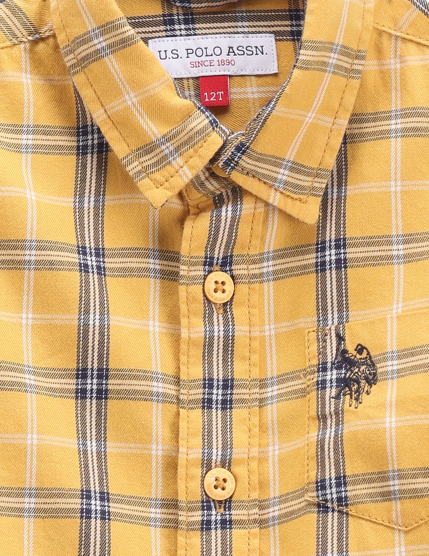 Boys Cutaway Collar Tartan Shirt - Image 3